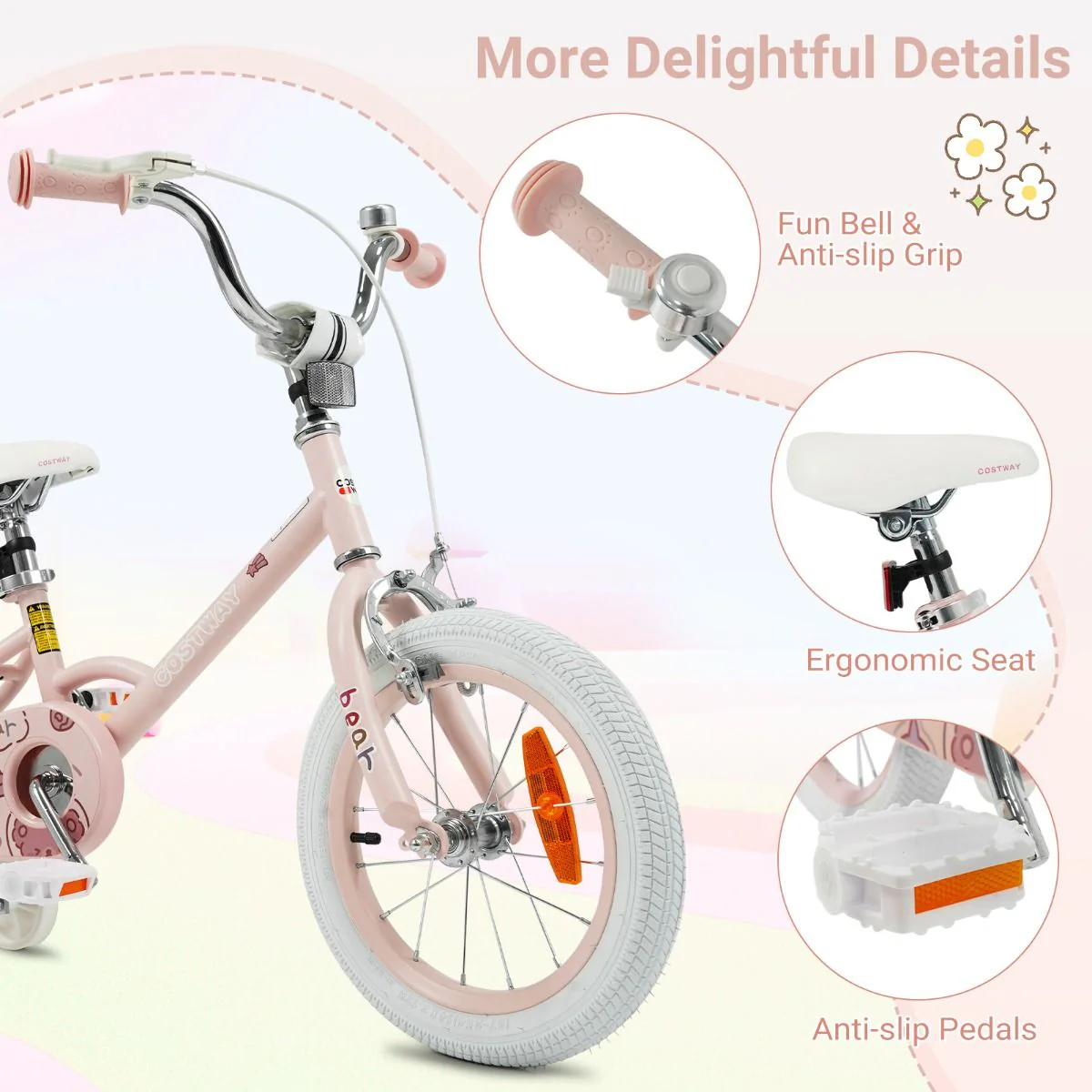 Children Training Bike with Adjustable Handlebar and Seat - Image 8