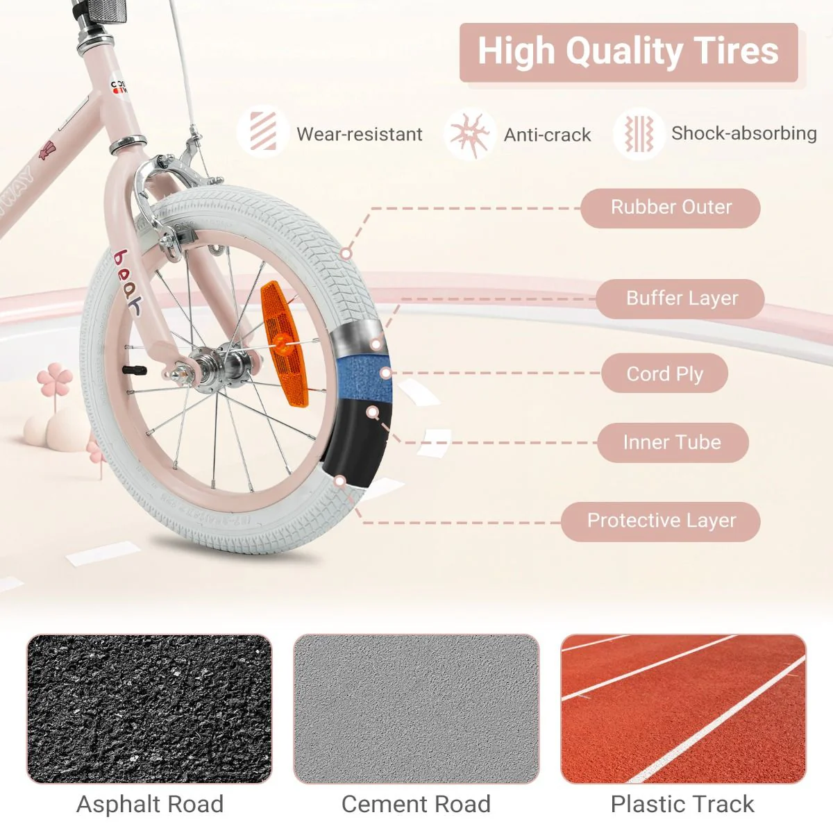 Children Training Bike with Adjustable Handlebar and Seat - Image 9