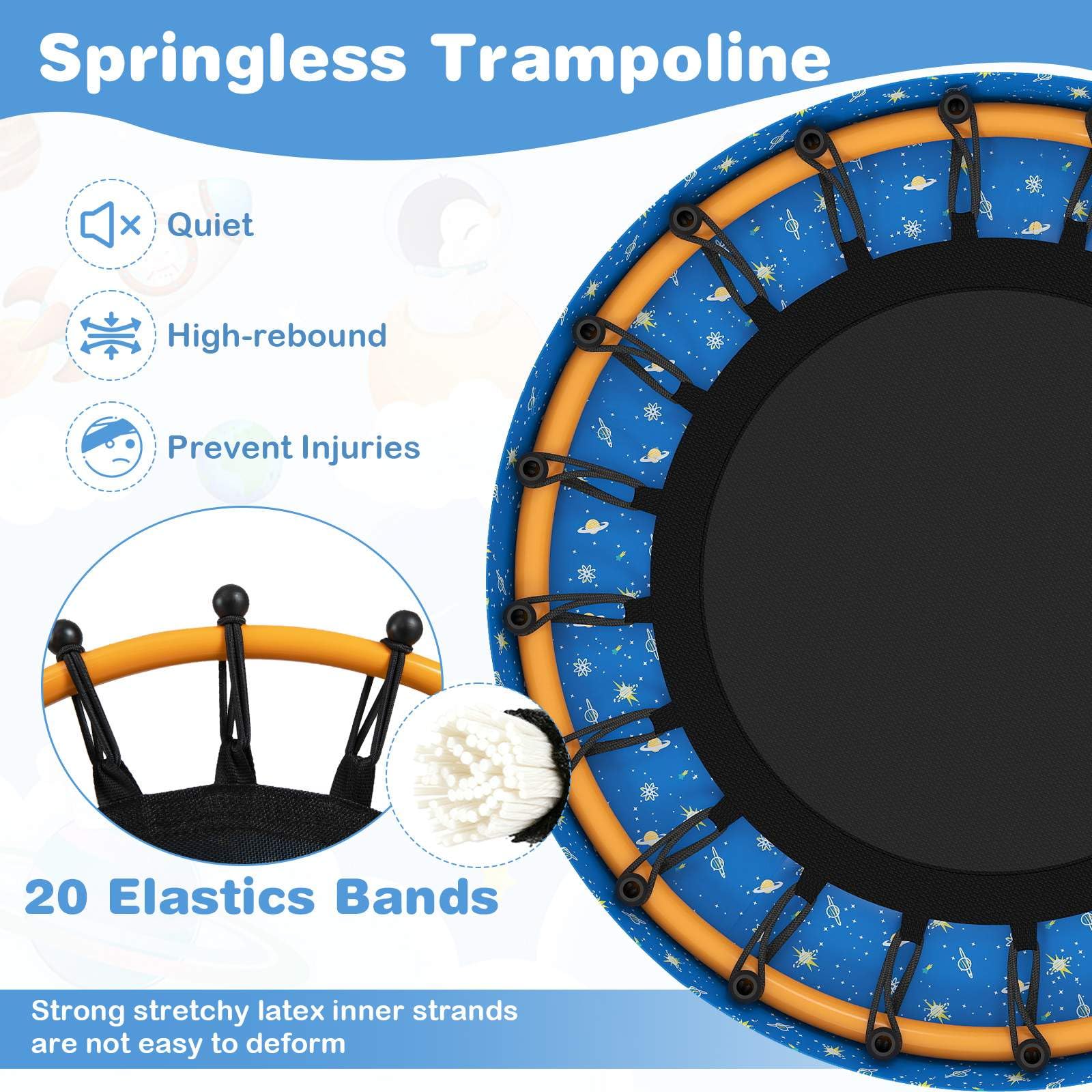 Children Trampoline with Foam Handle and Safety Cover for Toddlers - Image 8