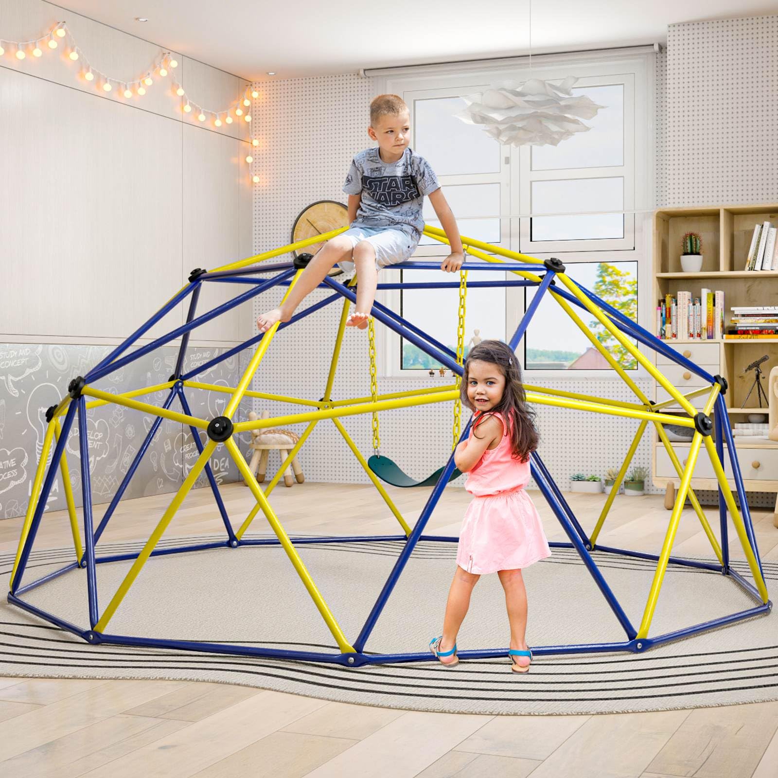 Climbing Dome with Swing, 10FT Kids Jungle Gym Monkey Bar Climbing Toys for Outdoor, Holds up to 363 KG - Image 9