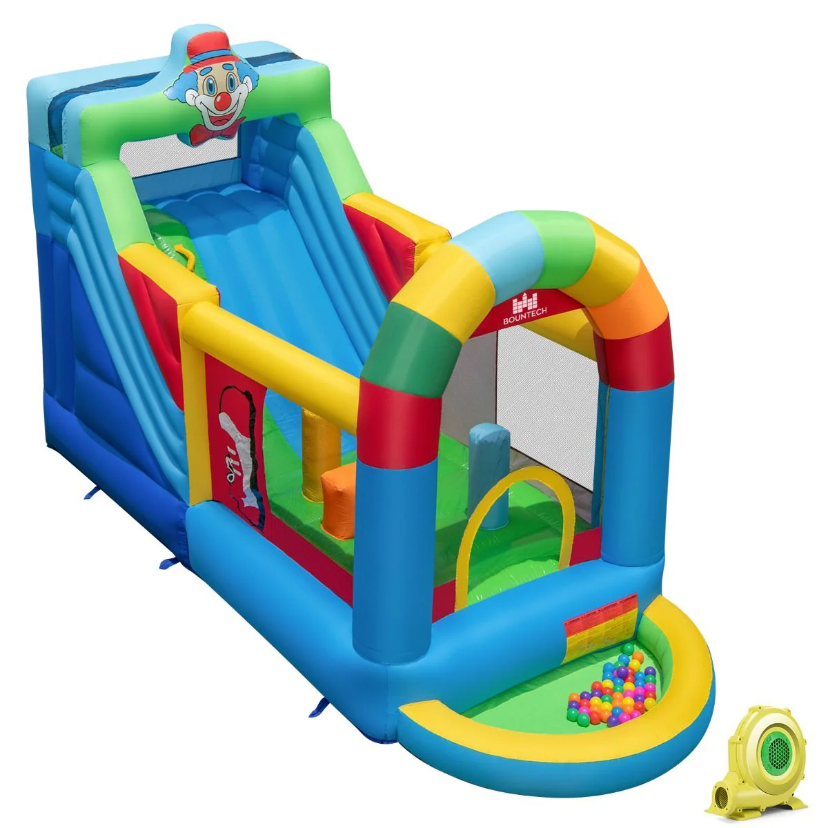 Clownland Bouncy Castle with Climbing Surface and Long Slide - Image 10