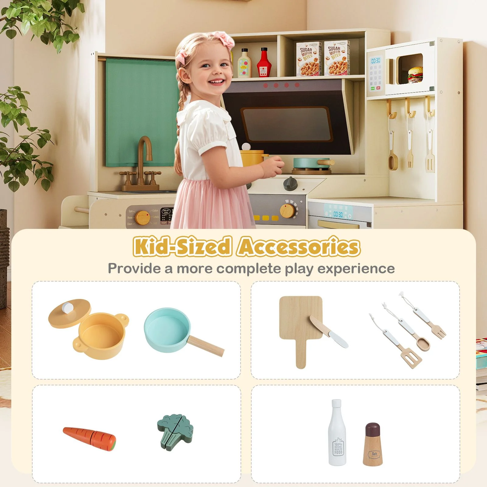 Corner Kitchen with Pull-out Trash Can and Cooking Accessories - Image 11