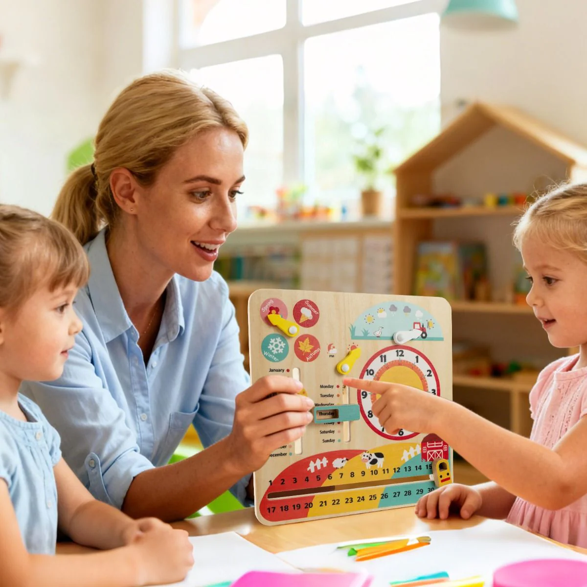 Educational Learning Clock Toy About Season and Weather - Image 2