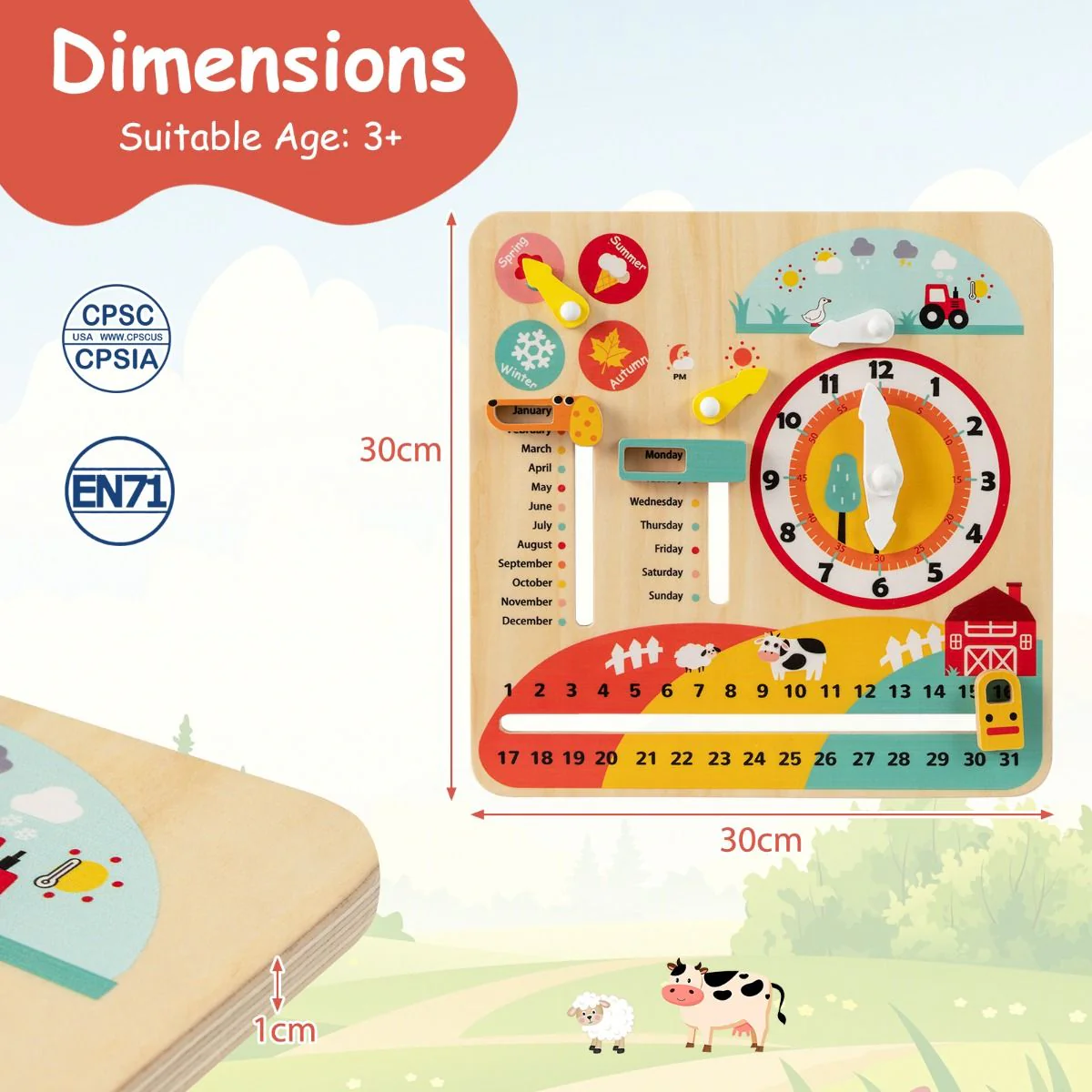 Educational Learning Clock Toy About Season and Weather - Image 3