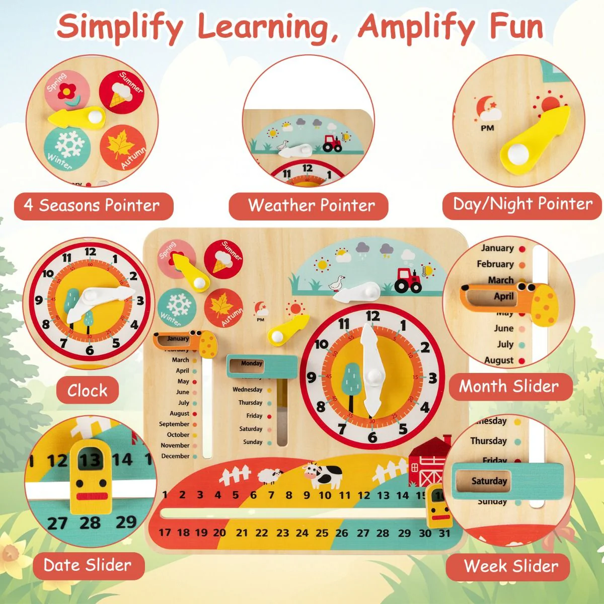 Educational Learning Clock Toy About Season and Weather - Image 6
