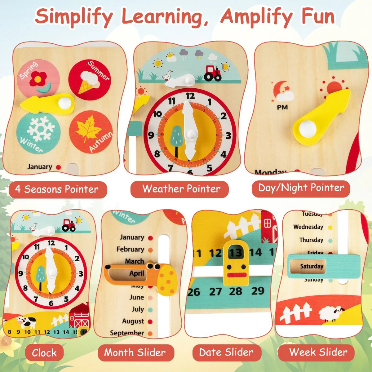 Educational Learning Clock Toy About Season and Weather - Image 9