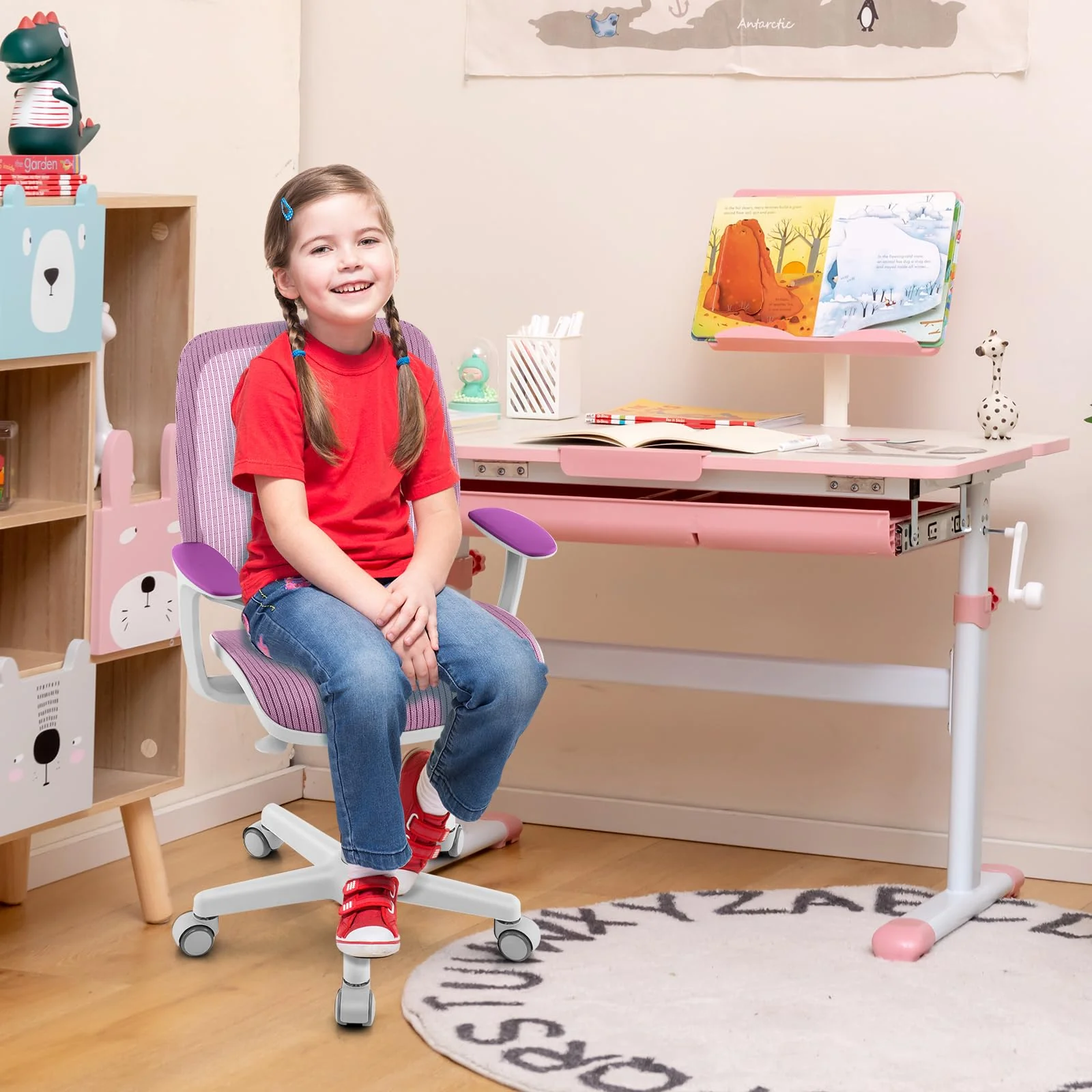 Ergonomic Children Study Computer Chair, Mesh Swivel Task Student Chair 6-15 Years for Home School Office - Image 8