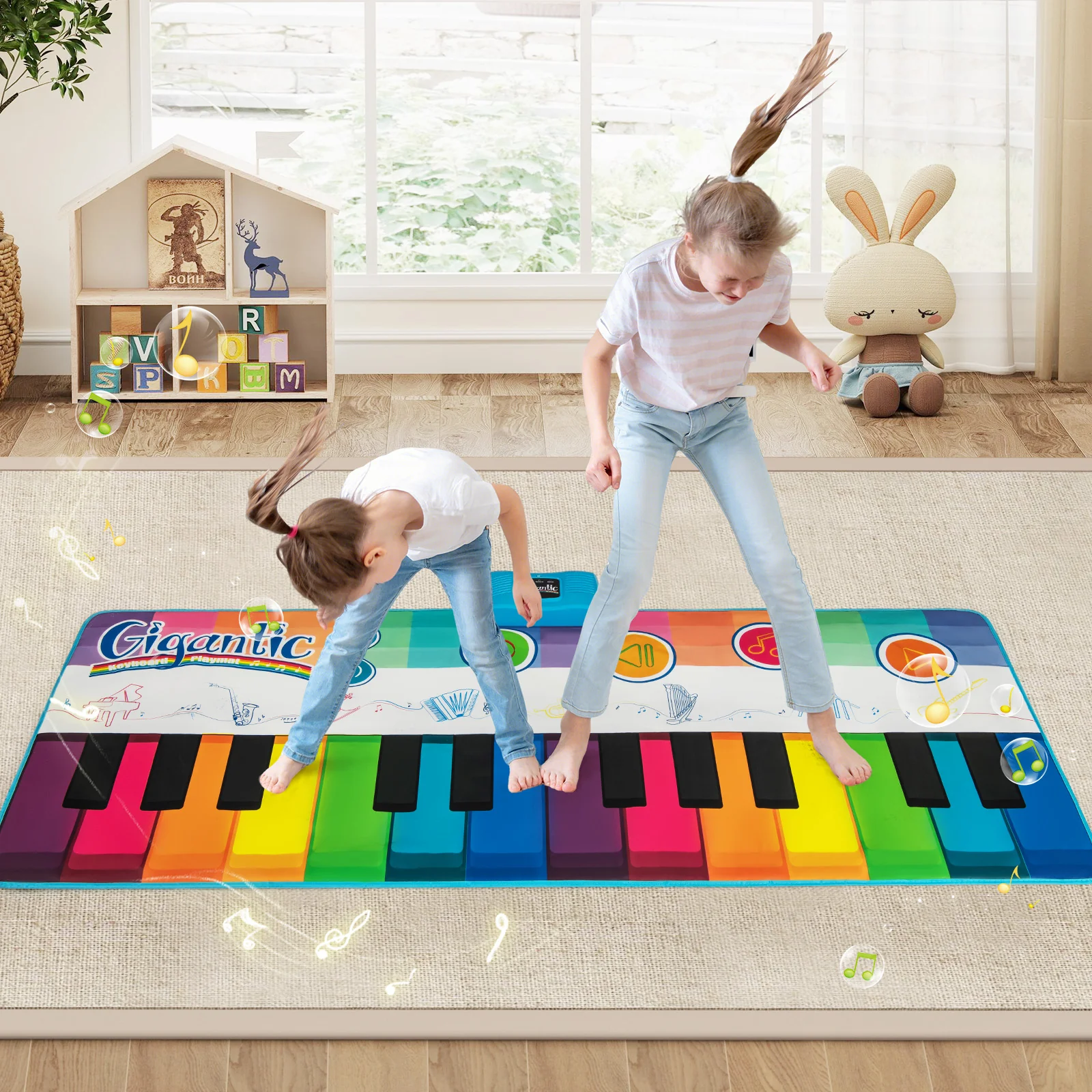 Floor Piano Dance Mat for Kids, Musical Playmat with 8 Instrument Sounds - Image 3