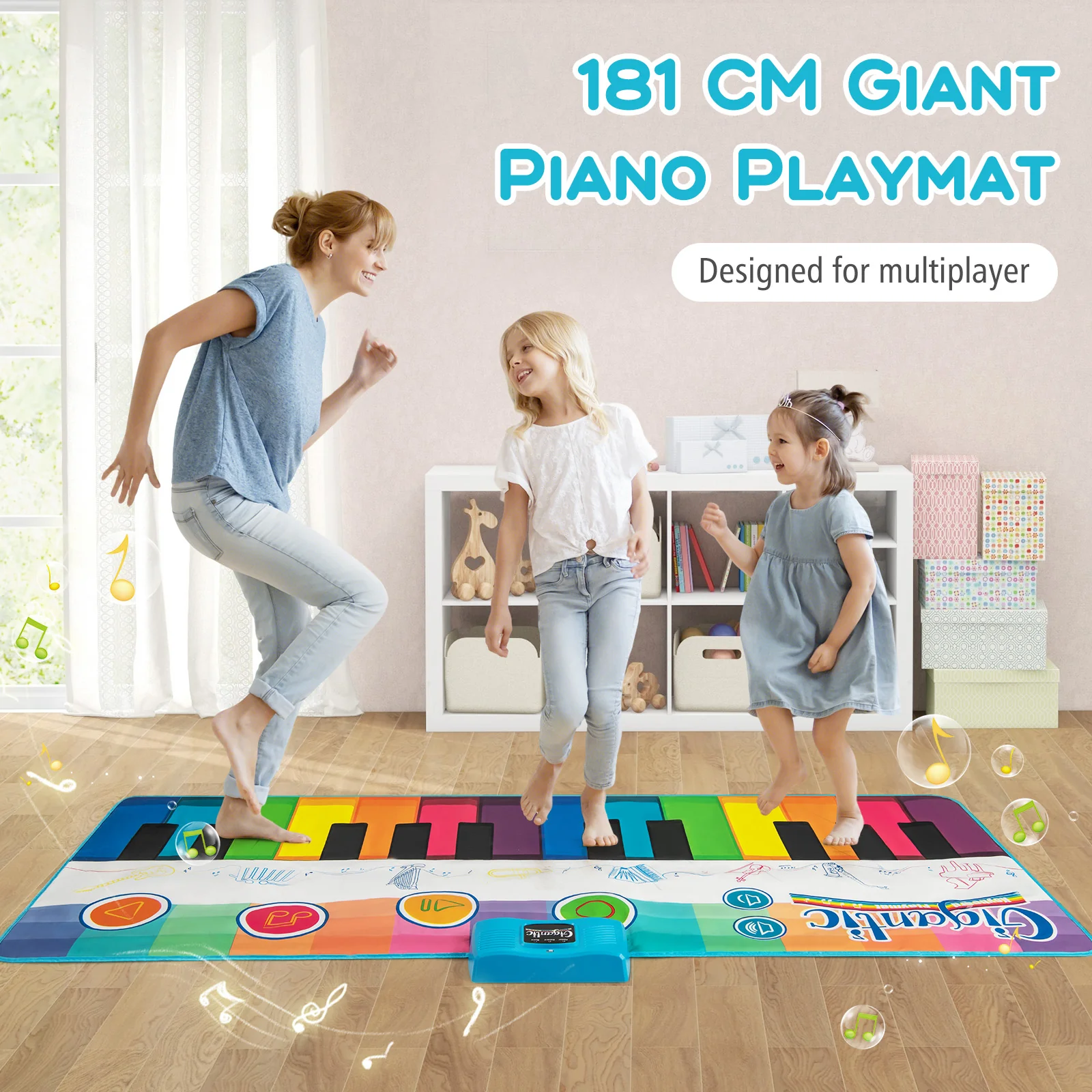 Floor Piano Dance Mat for Kids, Musical Playmat with 8 Instrument Sounds - Image 4