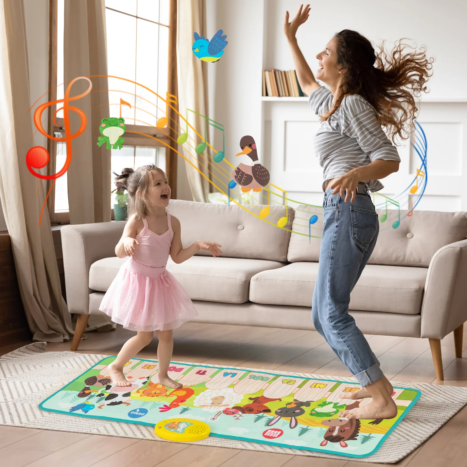 Floor Piano Mat for Toddlers, 10 Keys & 10 Built-in Songs, Kids Sensory Educational Toy Gift - Image 2