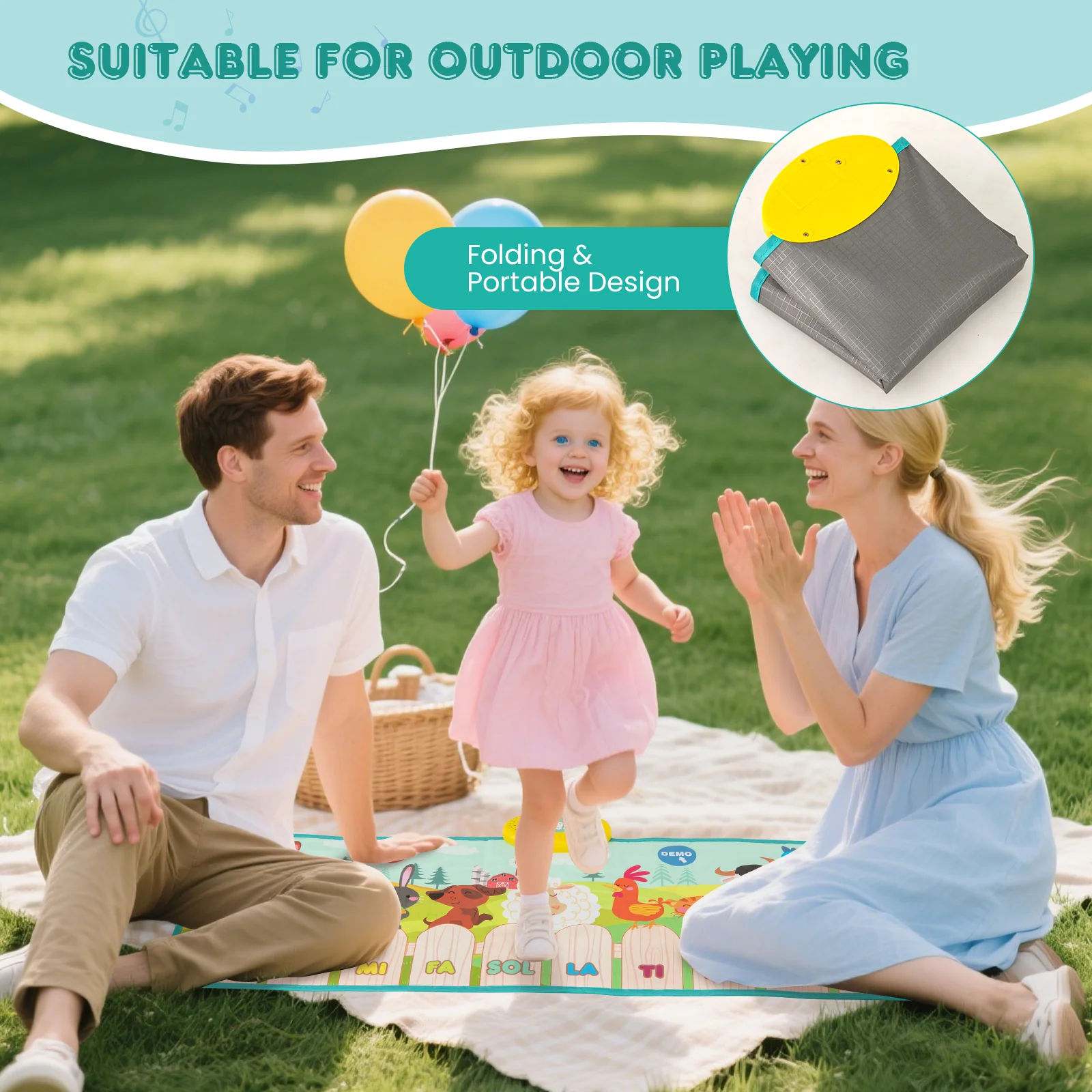 Floor Piano Mat for Toddlers, 10 Keys & 10 Built-in Songs, Kids Sensory Educational Toy Gift - Image 8