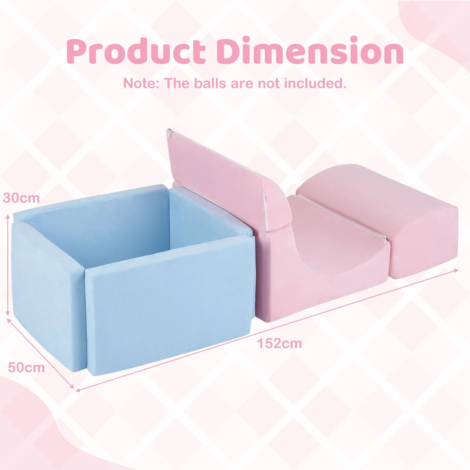Foam Climbing Blocks for Toddlers Kids Soft Play Set with Ball Pit and Suede Covers - Image 4