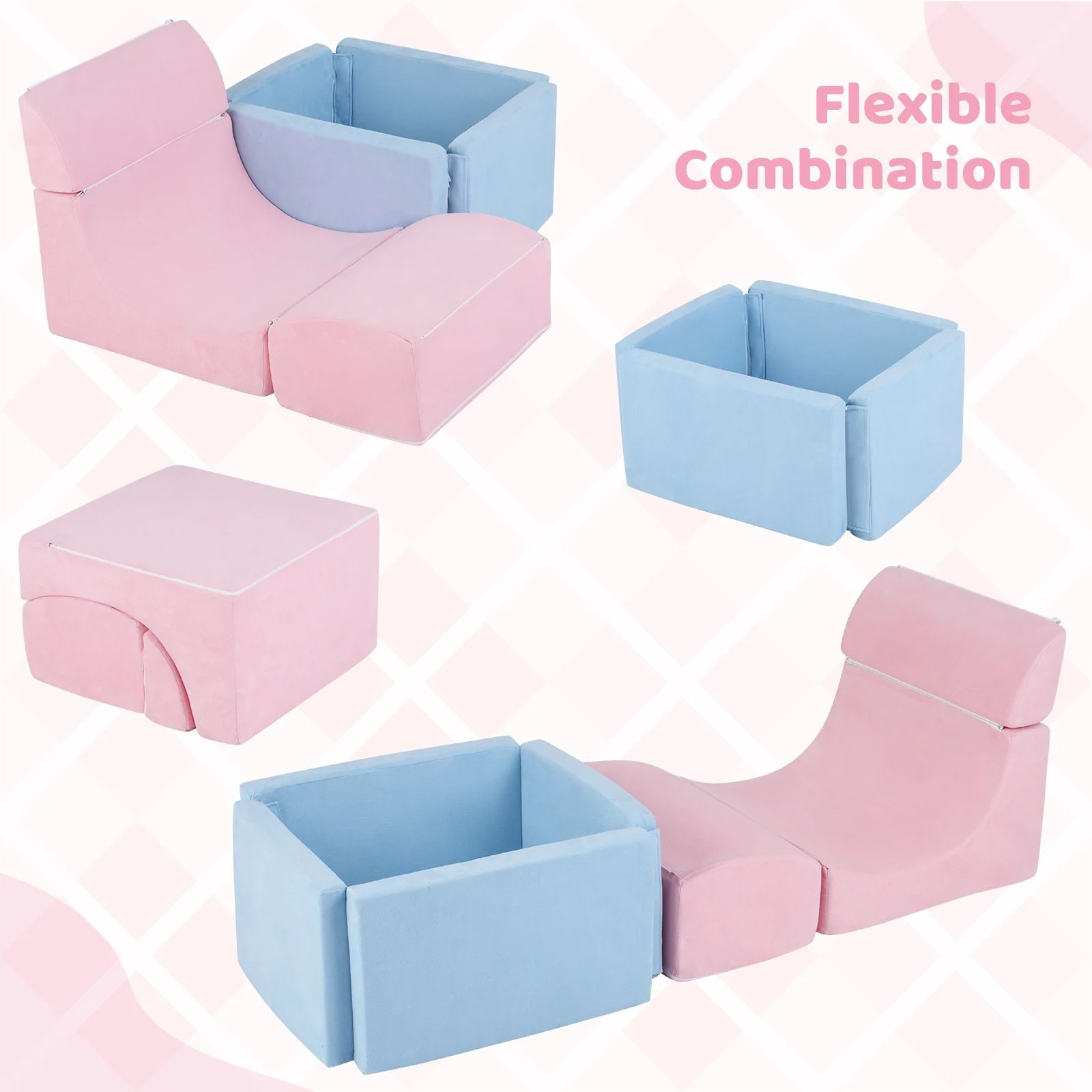 Foam Climbing Blocks for Toddlers Kids Soft Play Set with Ball Pit and Suede Covers - Image 7