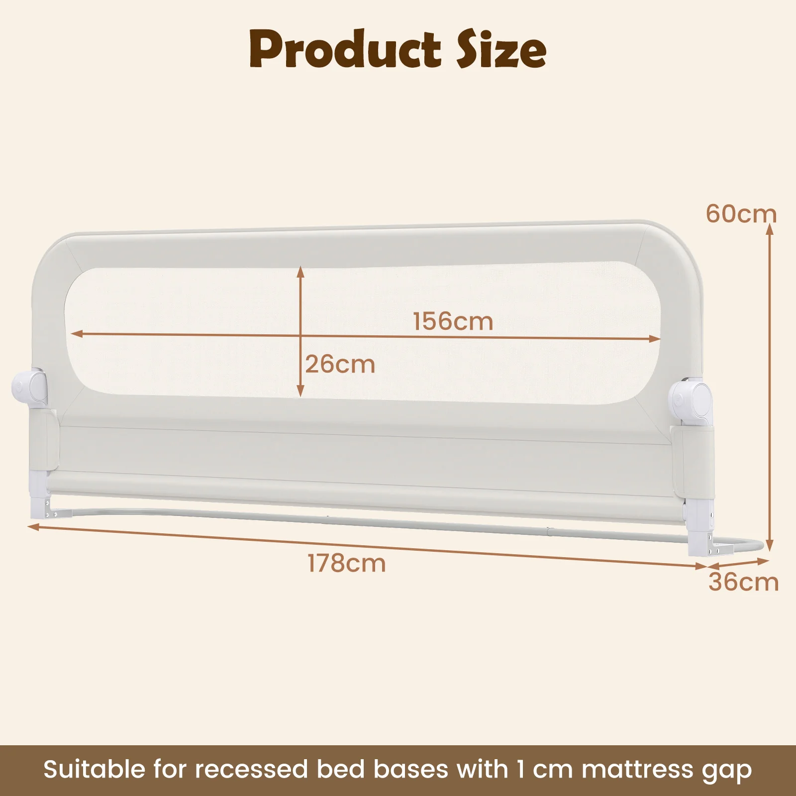 Foldable Bed Rail with Removable Oxford Fabric Cover and Robust U-shaped Base - Image 13