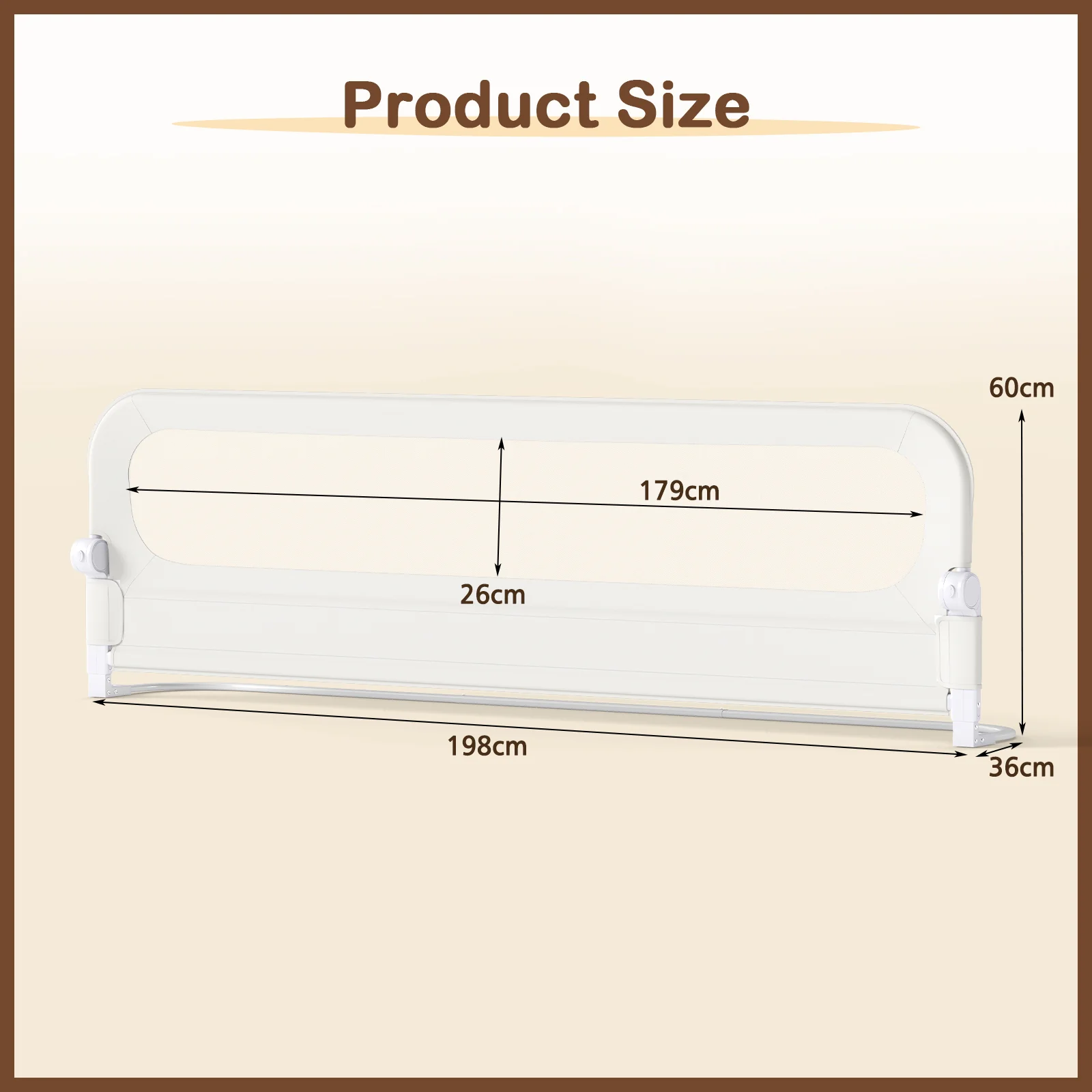 Foldable Bed Rail with Removable Oxford Fabric Cover and Robust U-shaped Base - Image 16