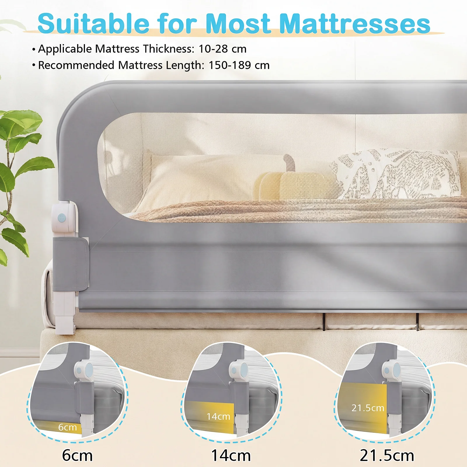 Foldable Bed Rail with Removable Oxford Fabric Cover and Robust U-shaped Base - Image 7