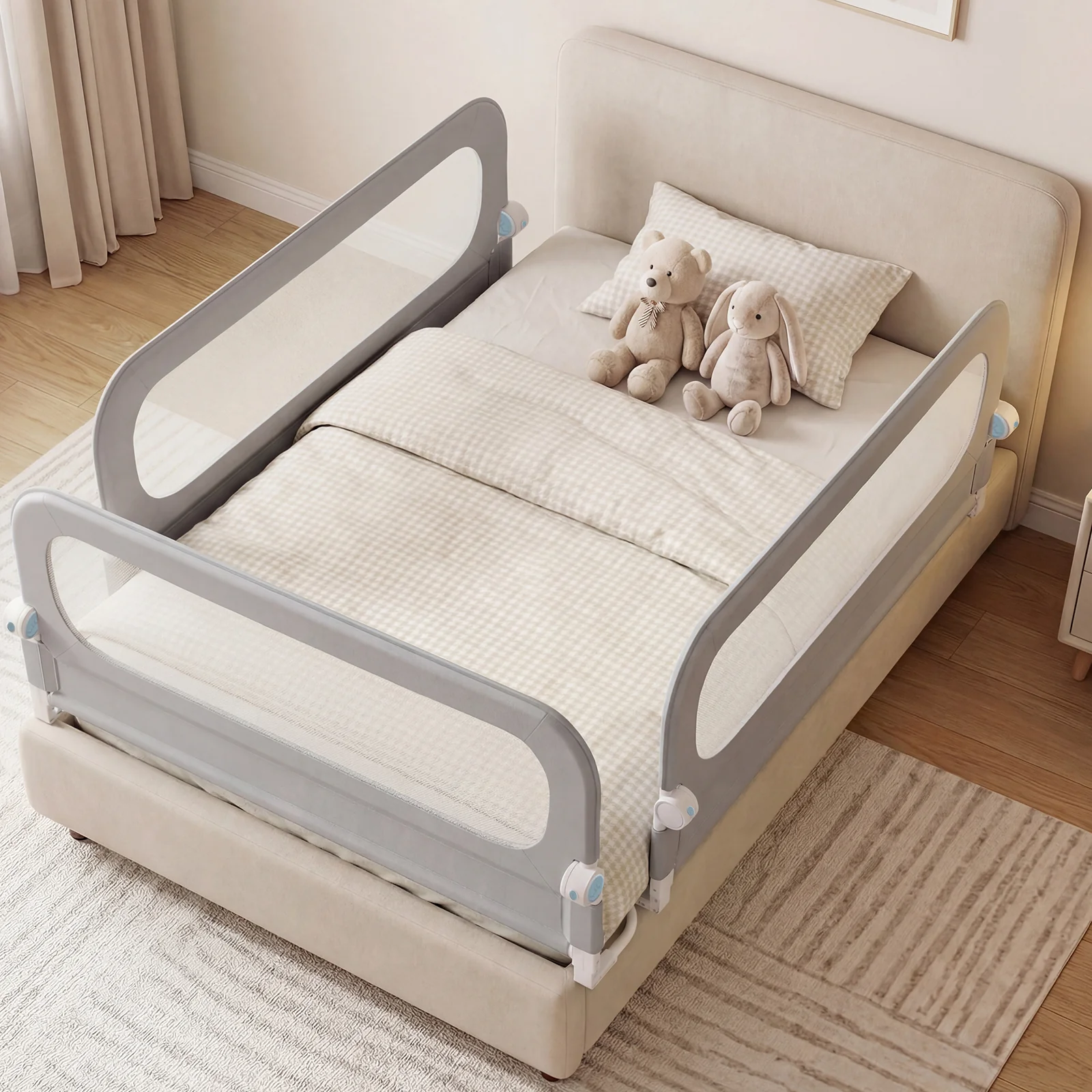 Foldable Bed Rail with Removable Oxford Fabric Cover and Robust U-shaped Base - Image 8