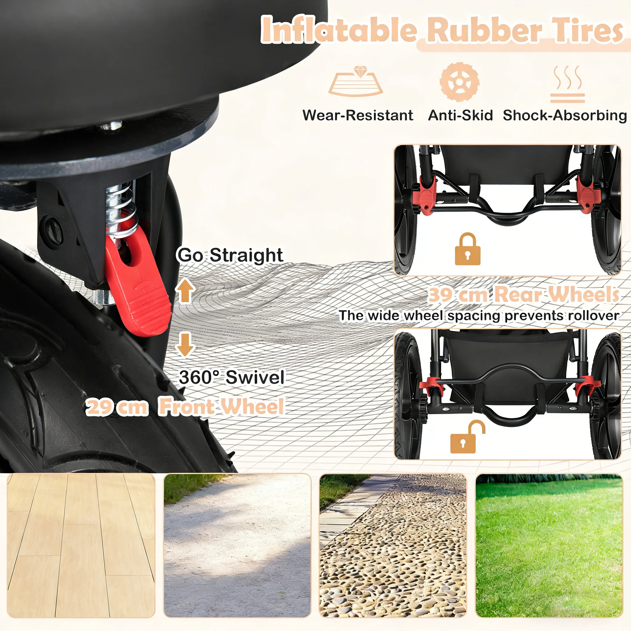 Foldable Jogger with Adjustable Canopy and Detachable Tray - Image 5