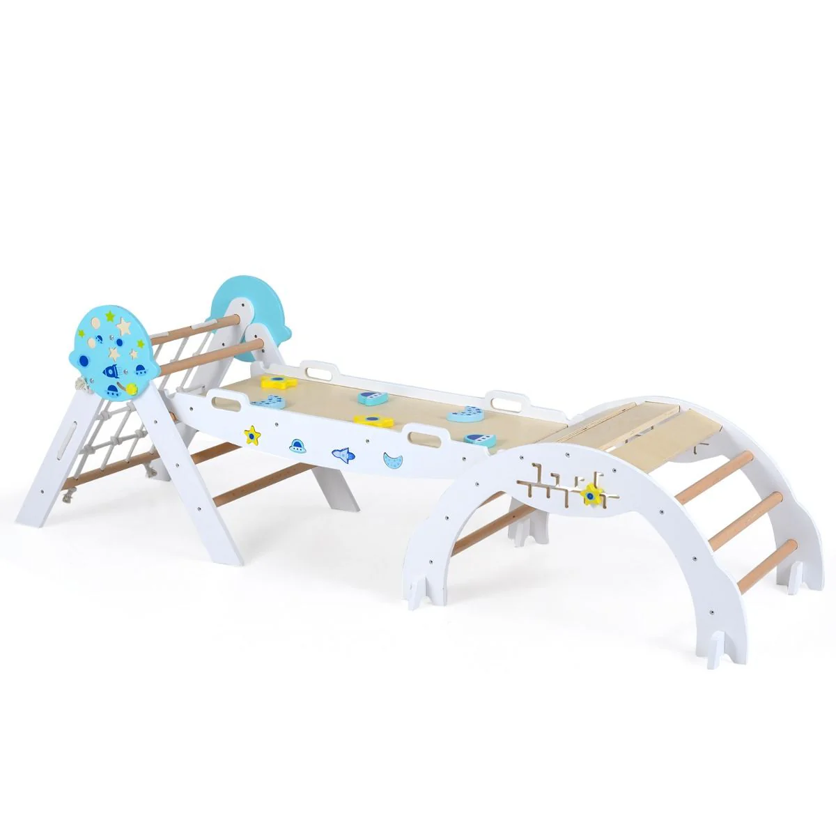 Foldable Jungle Gym with Arch and Ramp for Play Room - Image 10