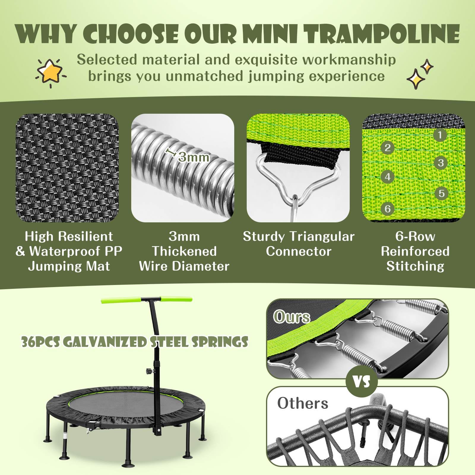 Foldable Mini Trampoline, Indoor Exercise Trampoline - Image 5