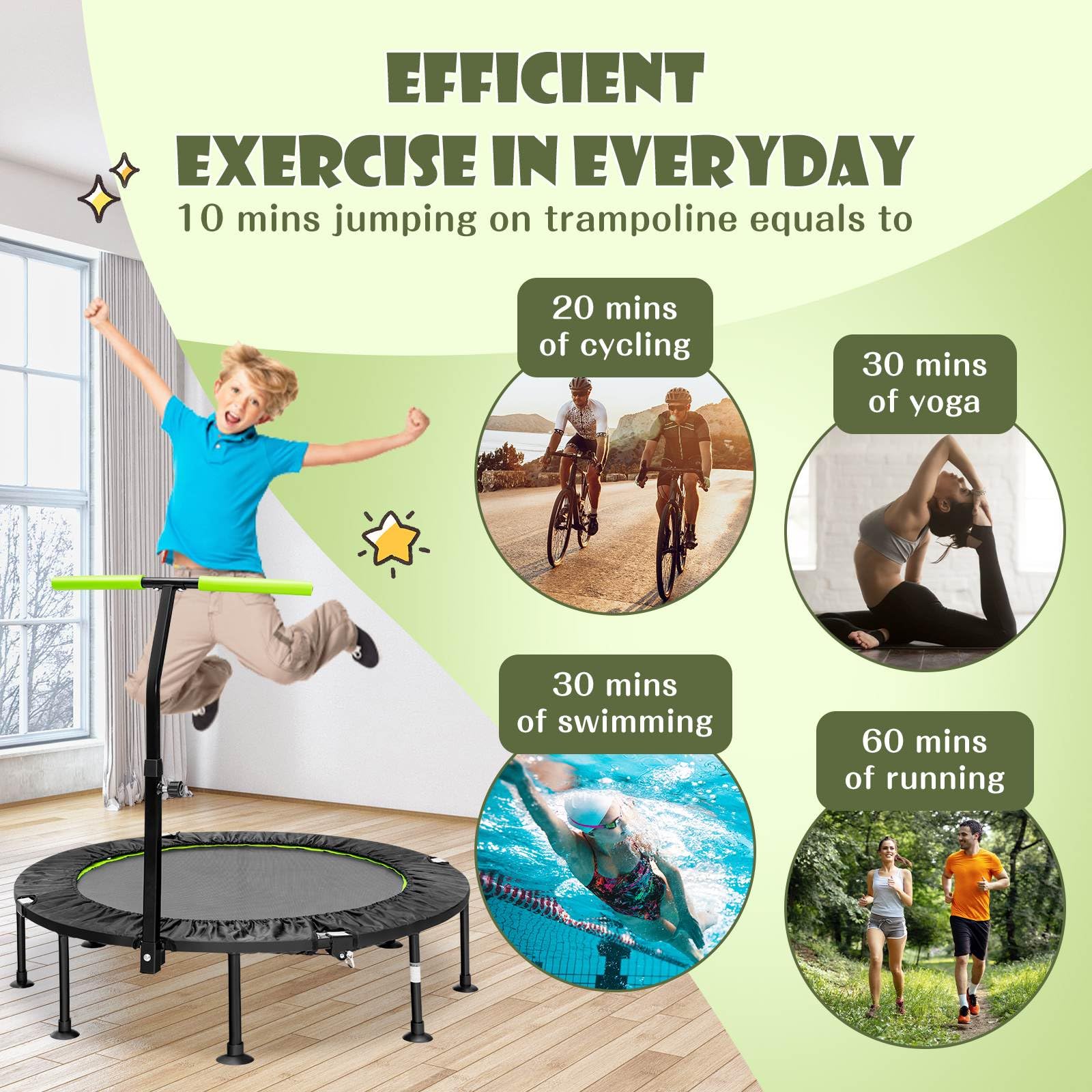 Foldable Mini Trampoline, Indoor Exercise Trampoline - Image 7