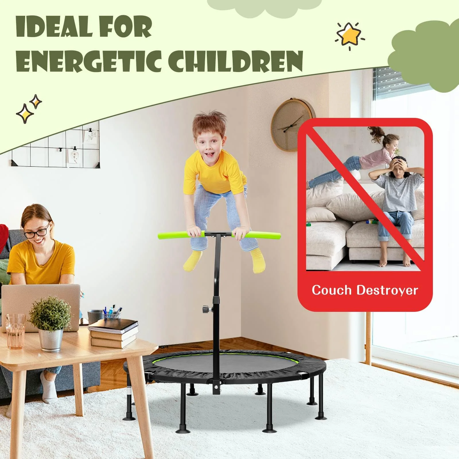 Foldable Mini Trampoline, Indoor Exercise Trampoline - Image 9