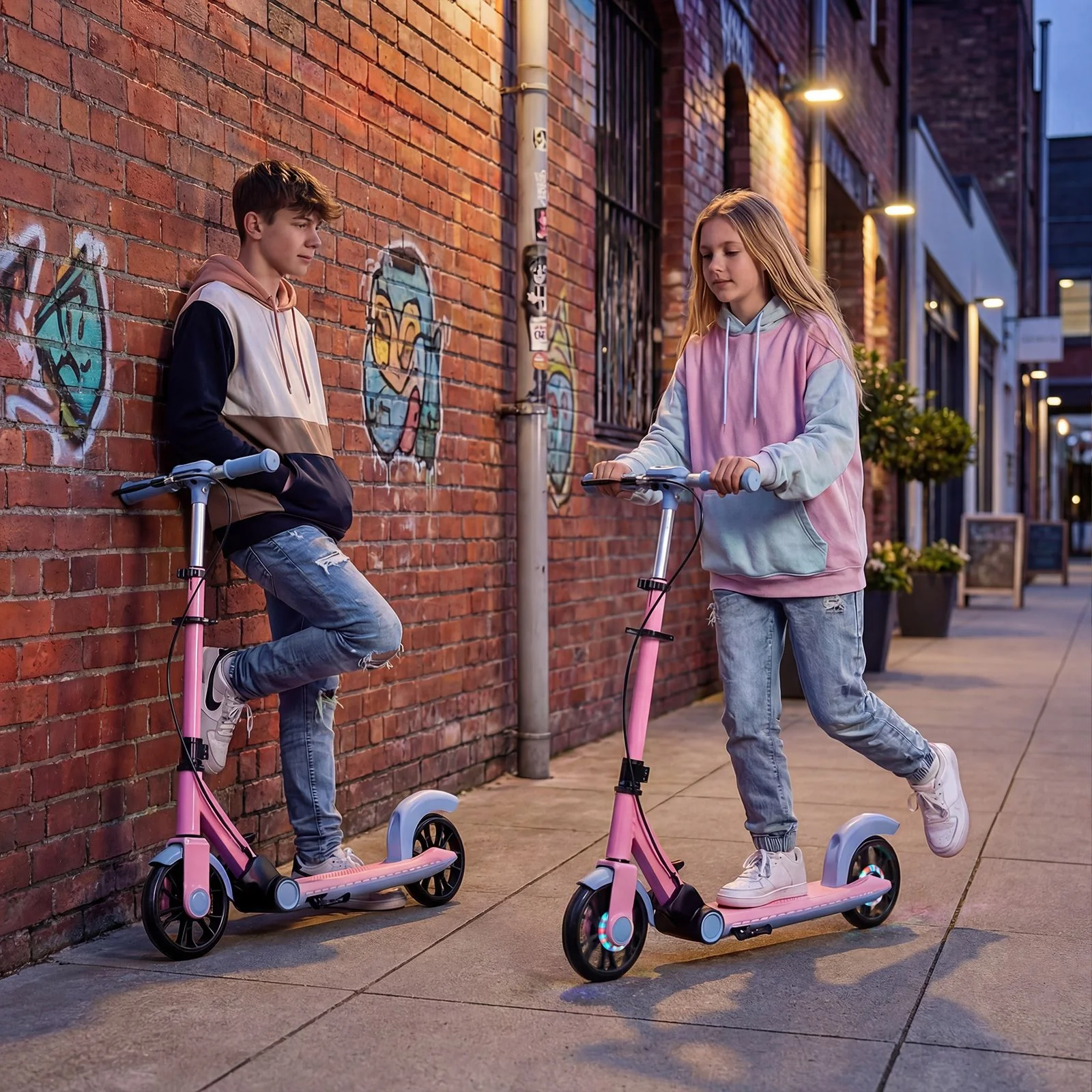 Foldable Scooter with 2 Light-up Wheels and 3-Height Adjustable Handle - Image 2
