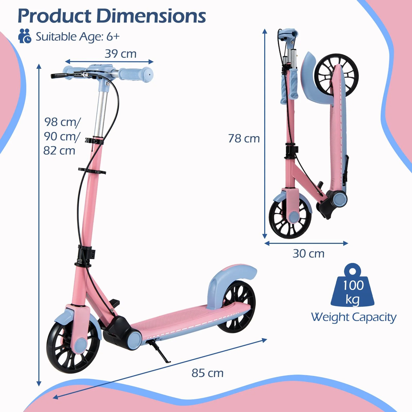 Foldable Scooter with 2 Light-up Wheels and 3-Height Adjustable Handle - Image 9