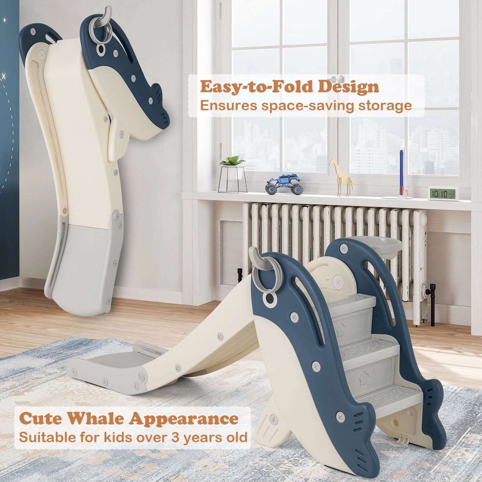 Foldable Toddler Slide, Indoor Playground Kids Slide for 3+ Years Old - Image 6