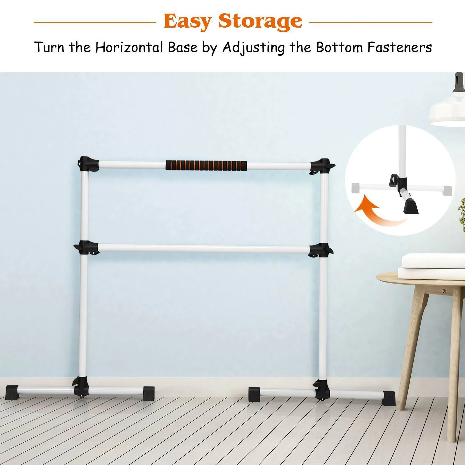 Freestanding Ballet Barre Adjustable Portable Stretching Dance Bar Pole Home Gym - Image 10