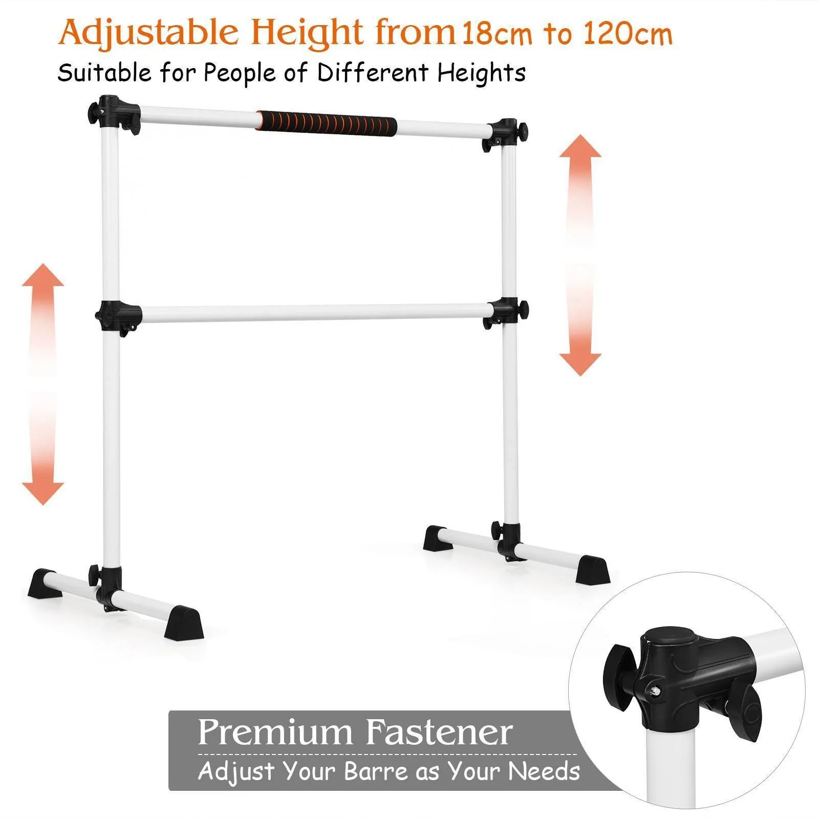 Freestanding Ballet Barre Adjustable Portable Stretching Dance Bar Pole Home Gym - Image 9