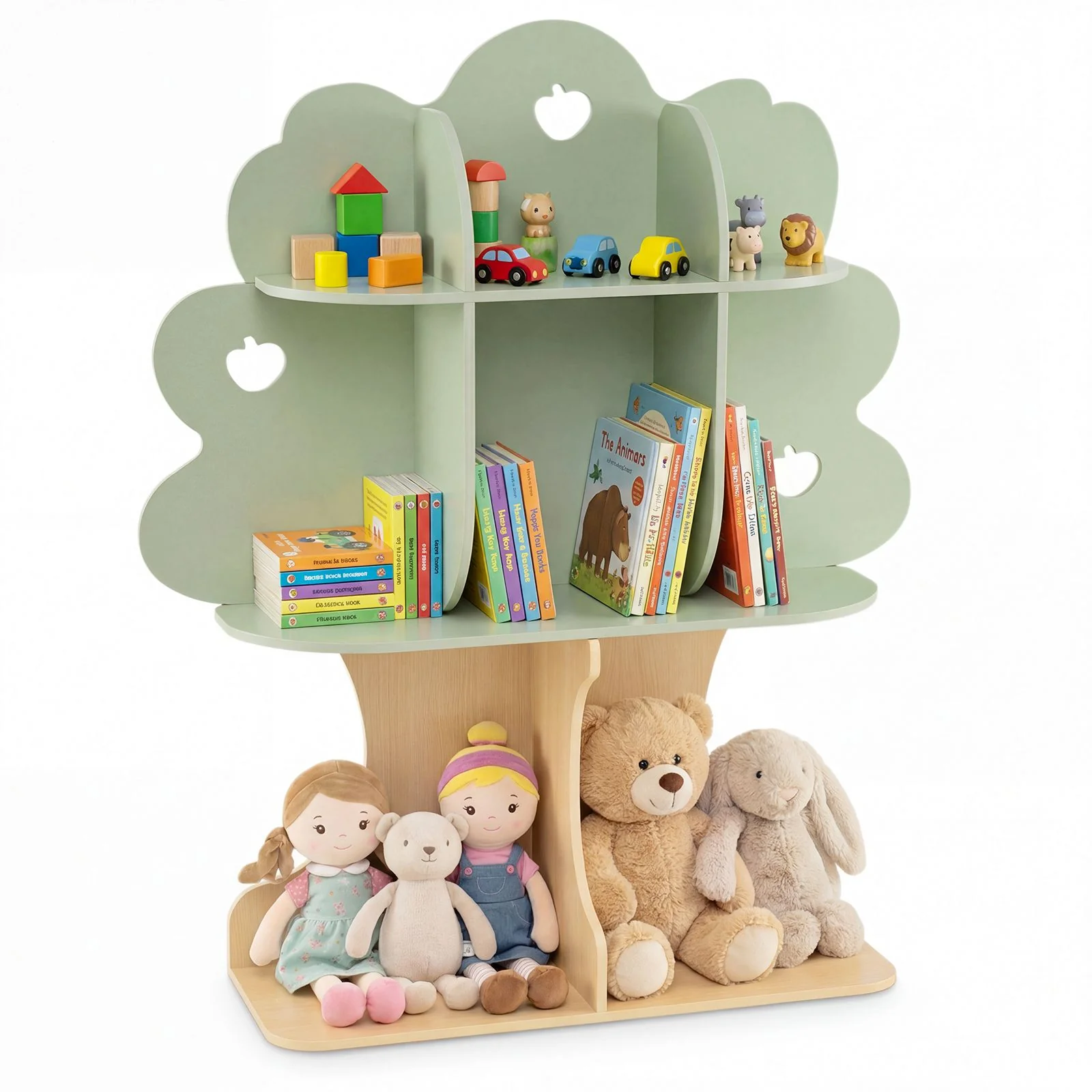 Freestanding Bookcase with Open Shelves for Reading Nook for kids