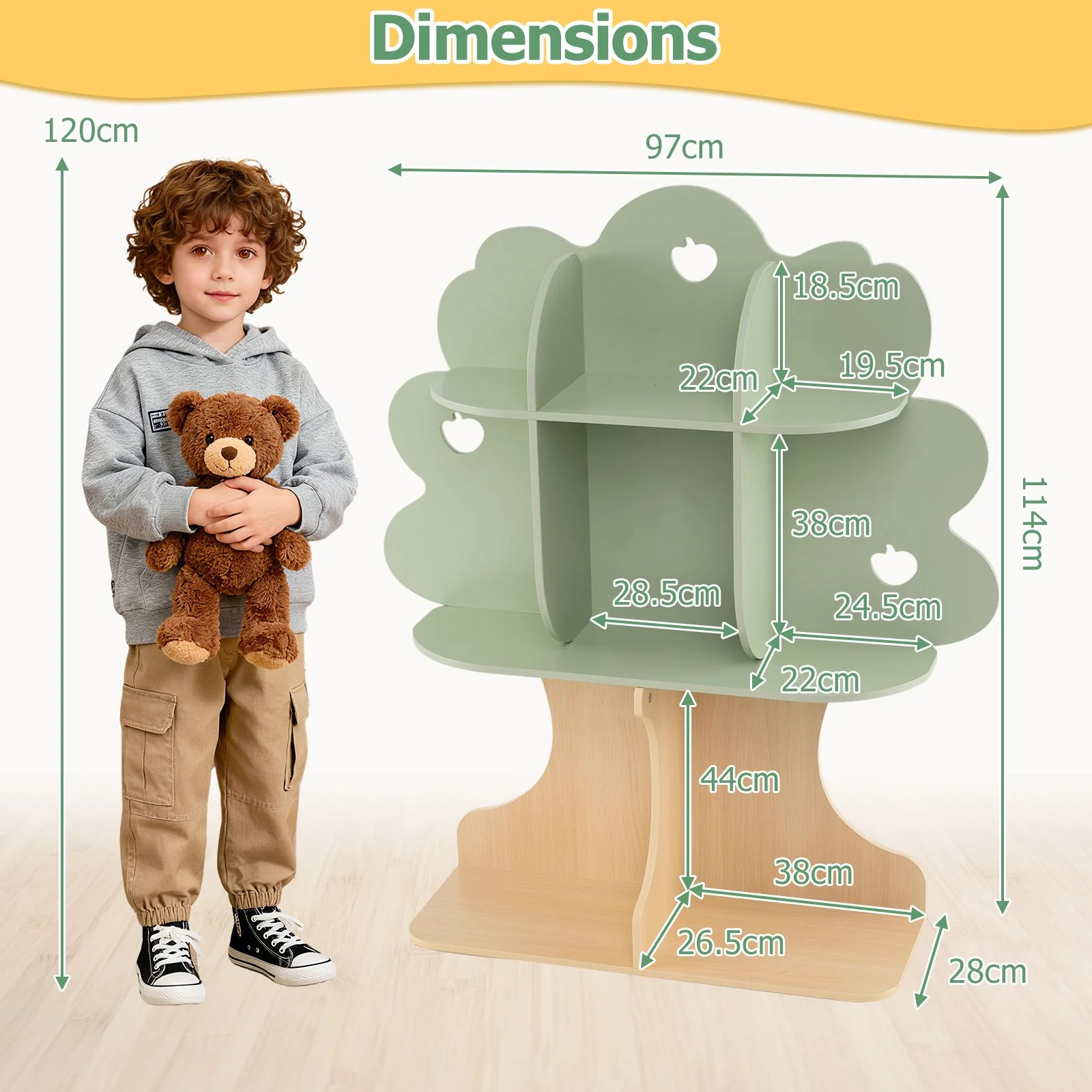 Freestanding Bookcase with Open Shelves for Reading Nook for kids - Image 7