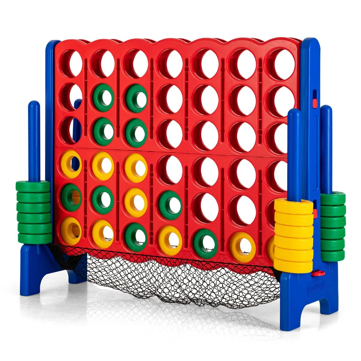 Giant Connect 4 in A Row with 42 Jumbo Rings for Garden & Beach - Image 10
