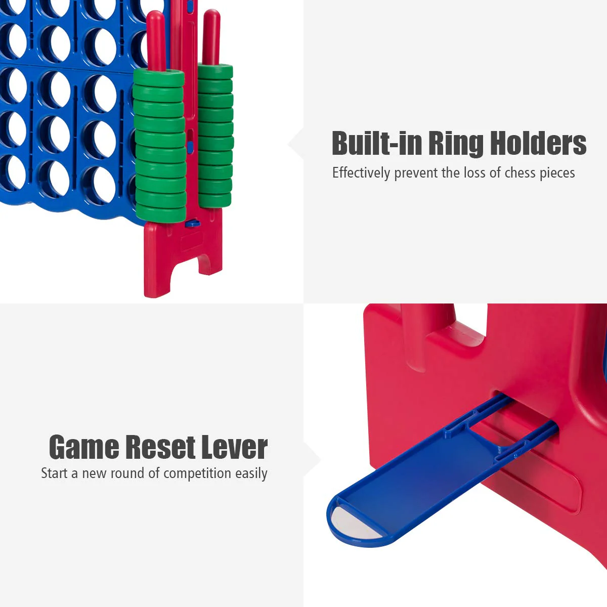 Giant Connect 4 in A Row with 42 Jumbo Rings for Garden & Beach - Image 7