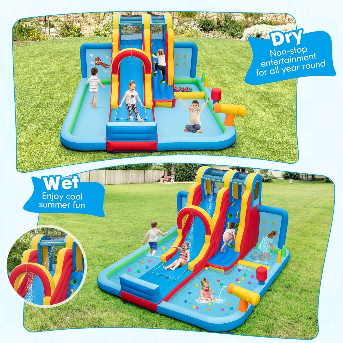 Giant Water Park with Long Slide and Climbing Wall - Image 4