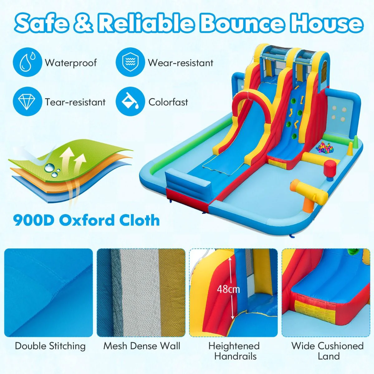 Giant Water Park with Long Slide and Climbing Wall - Image 5