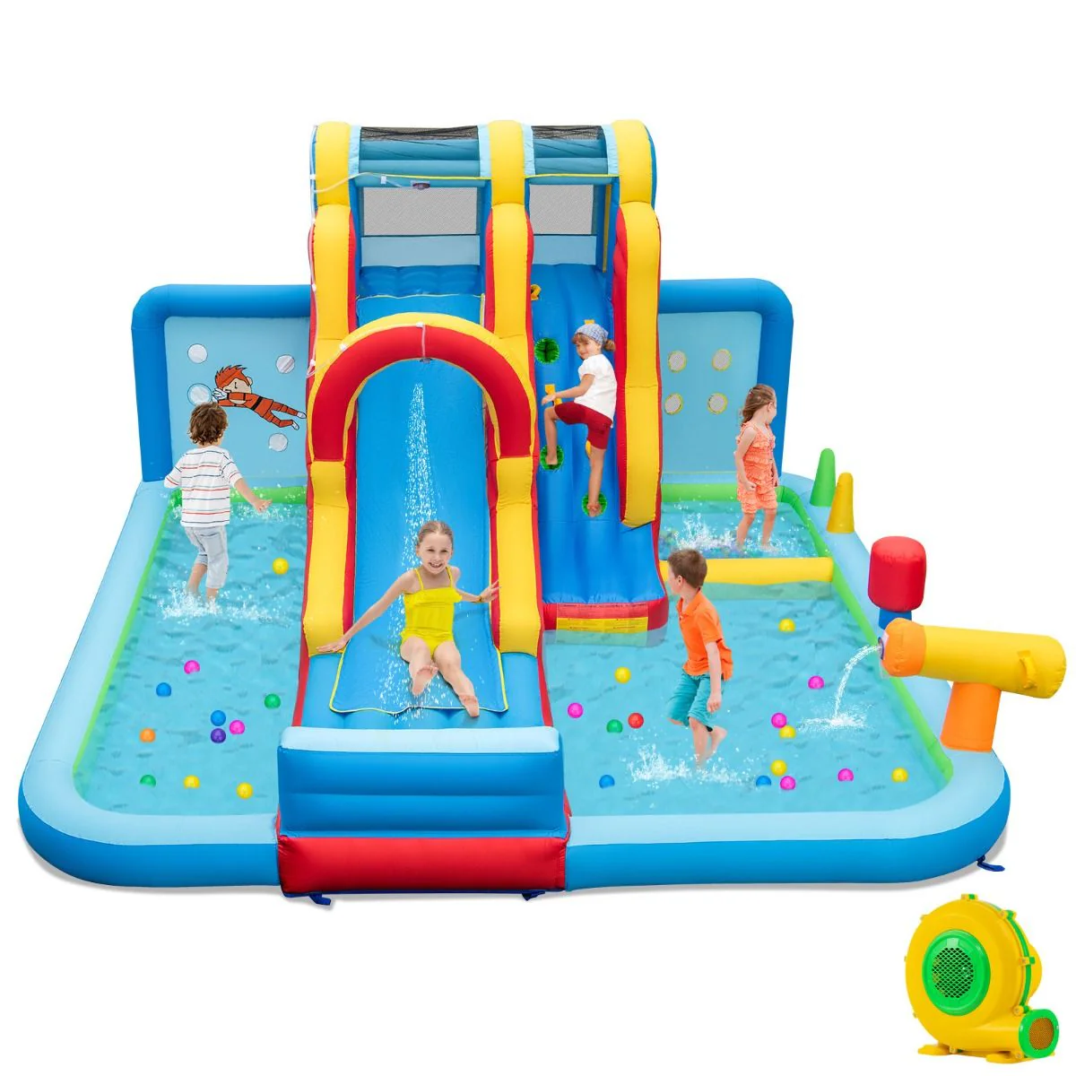 Giant Water Park with Long Slide and Climbing Wall - Image 8