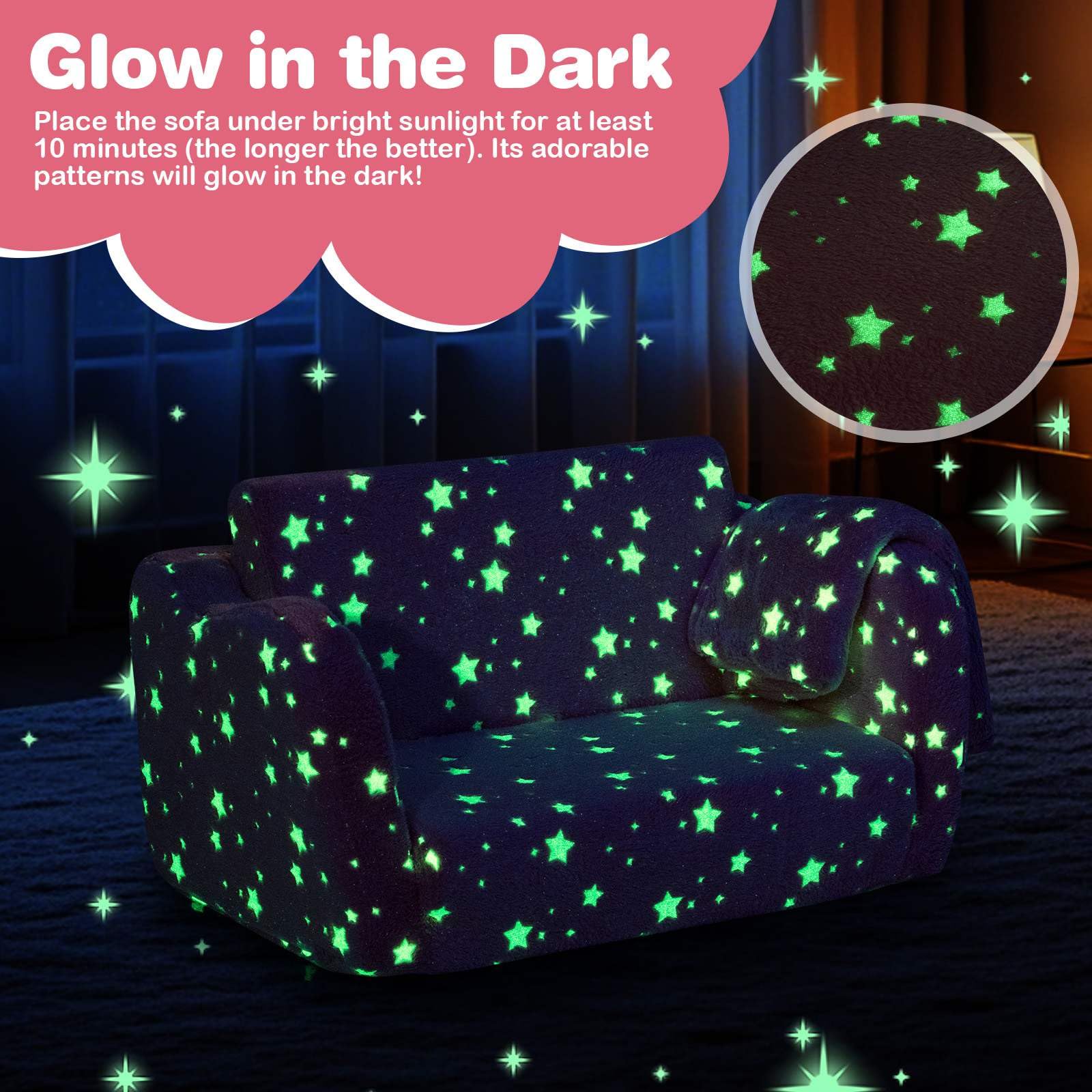 Glow in The Dark Toddler Chair with Blanket - Image 4