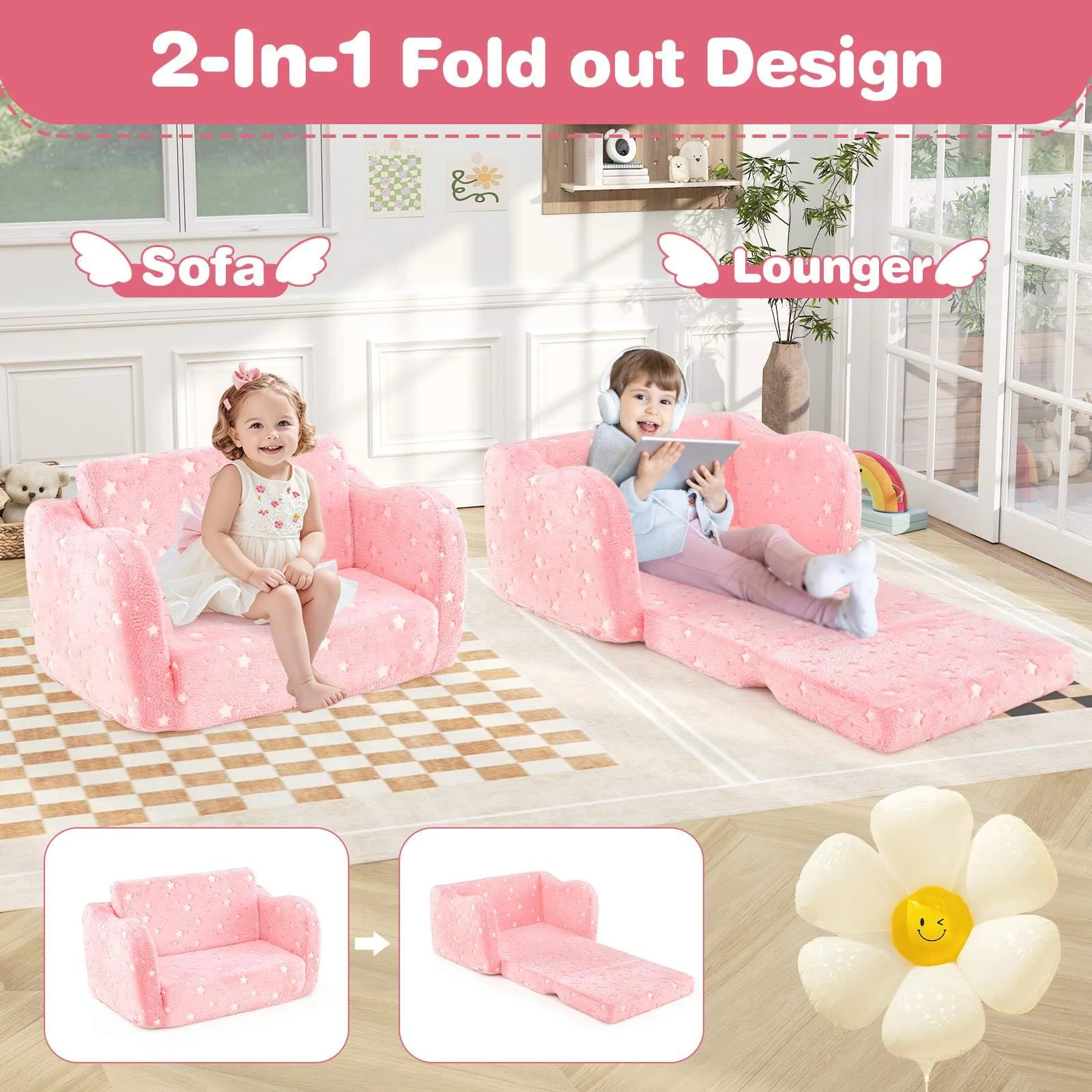 Glow in The Dark Toddler Chair with Blanket - Image 6