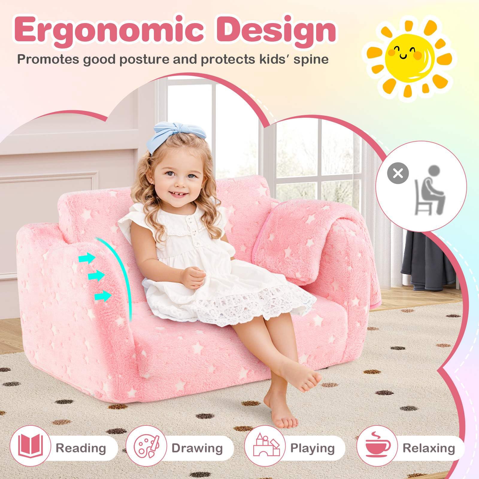 Glow in The Dark Toddler Chair with Blanket - Image 8