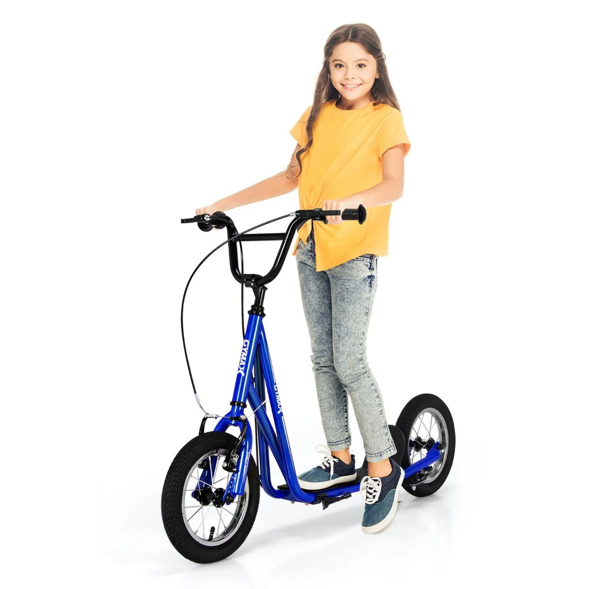 Height Adjustable Youth Scooter with 2 V-Type Handbrakes for Kids 8-12