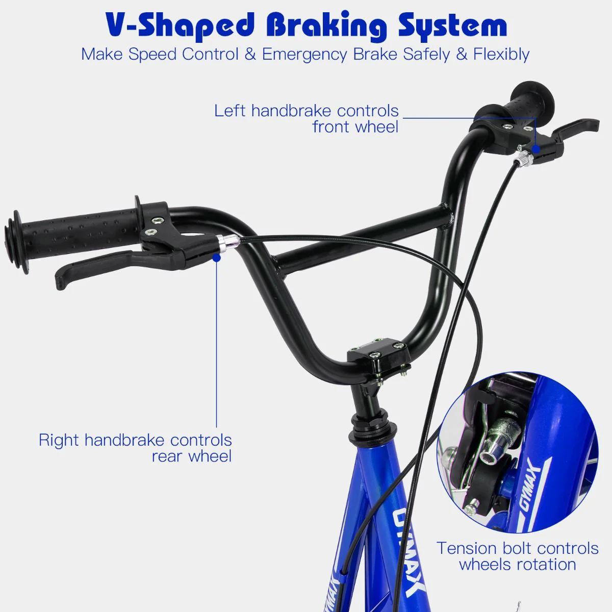 Height Adjustable Youth Scooter with 2 V-Type Handbrakes for Kids 8-12 - Image 3