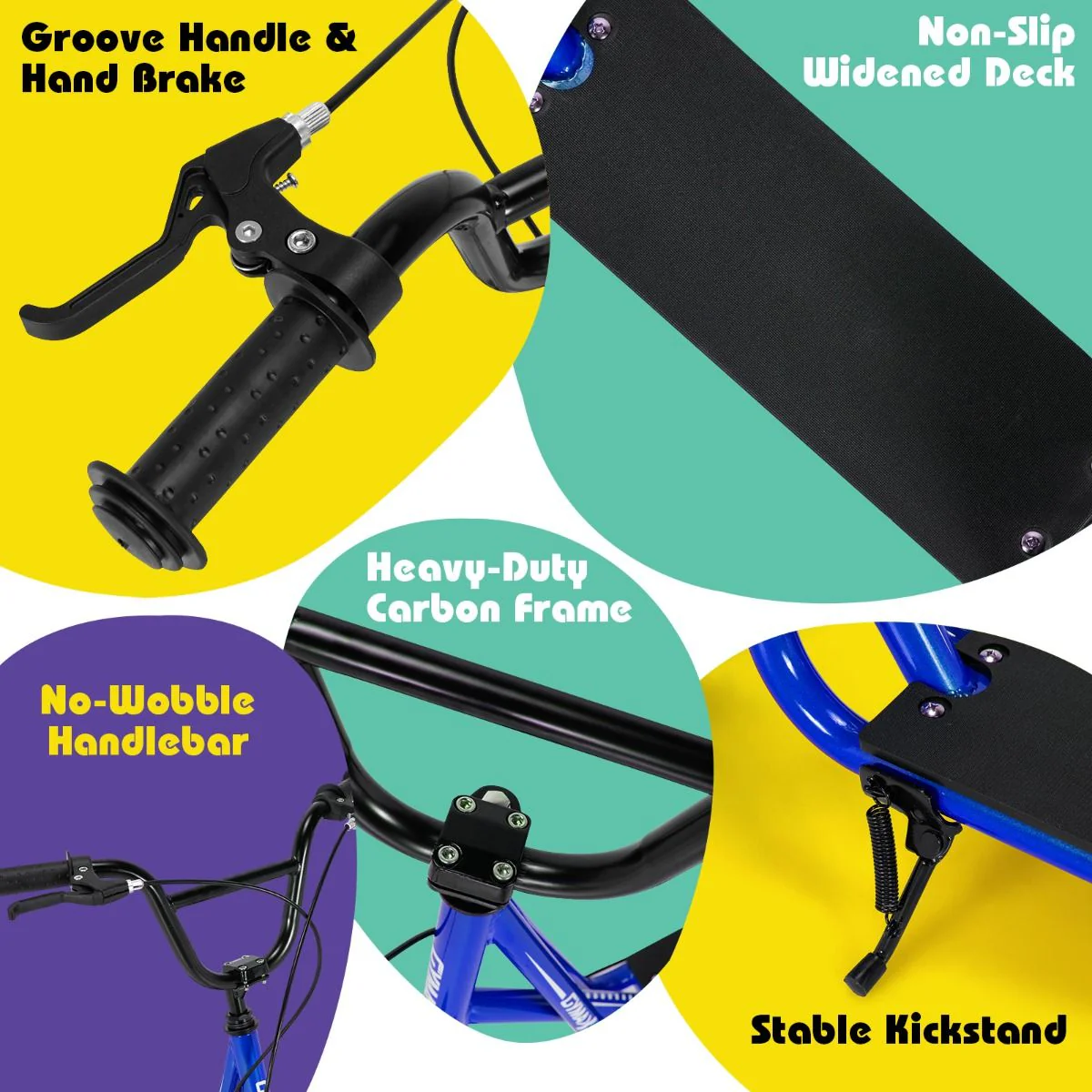 Height Adjustable Youth Scooter with 2 V-Type Handbrakes for Kids 8-12 - Image 5