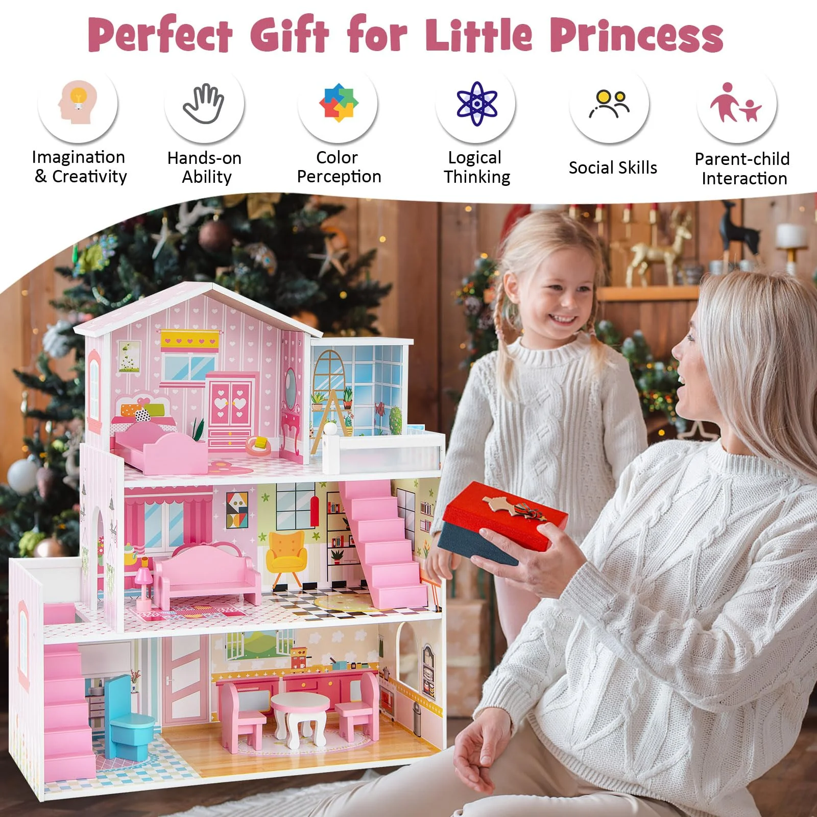 HOENY Joy Kids Wooden Dollhouse - Image 6