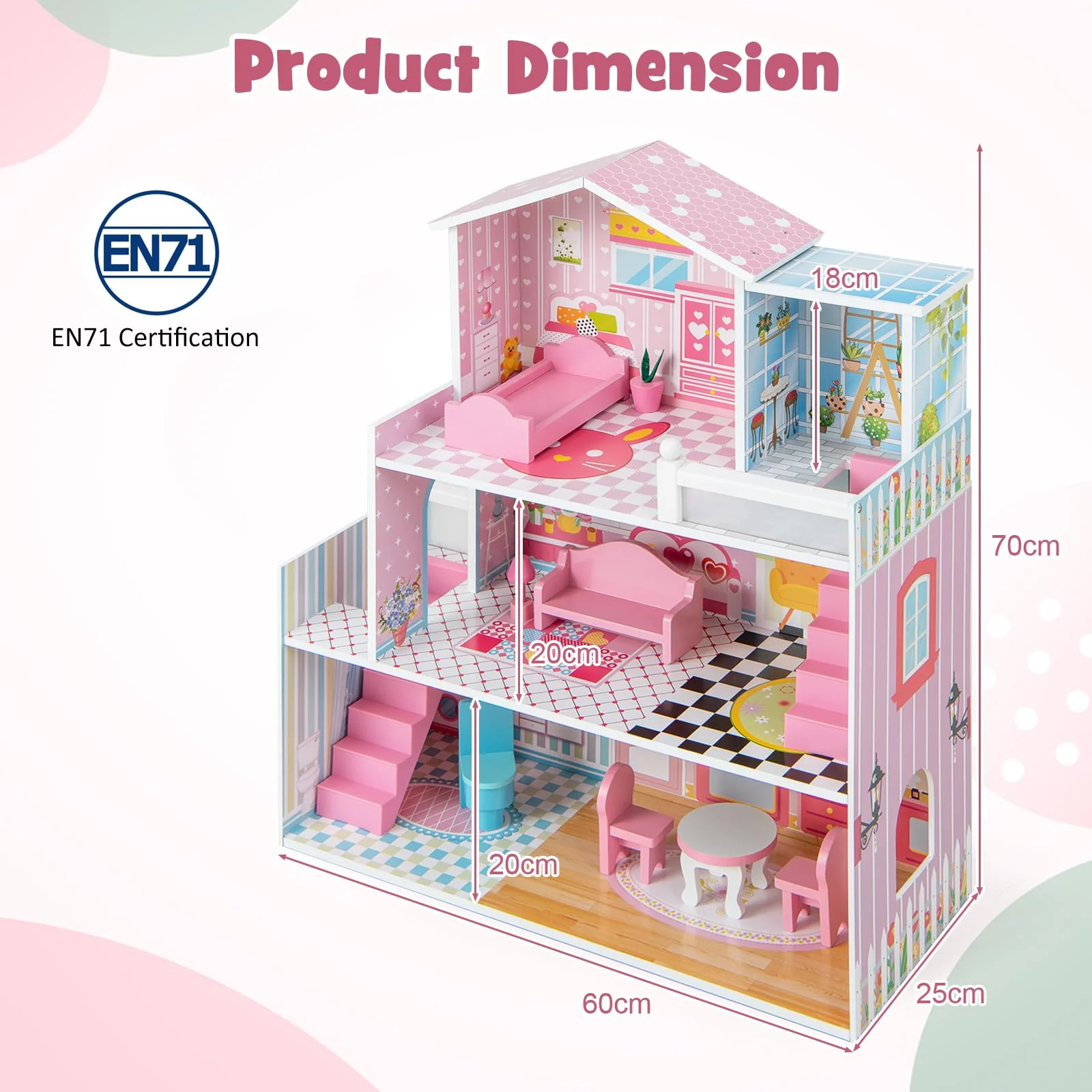 HOENY Joy Kids Wooden Dollhouse - Image 8