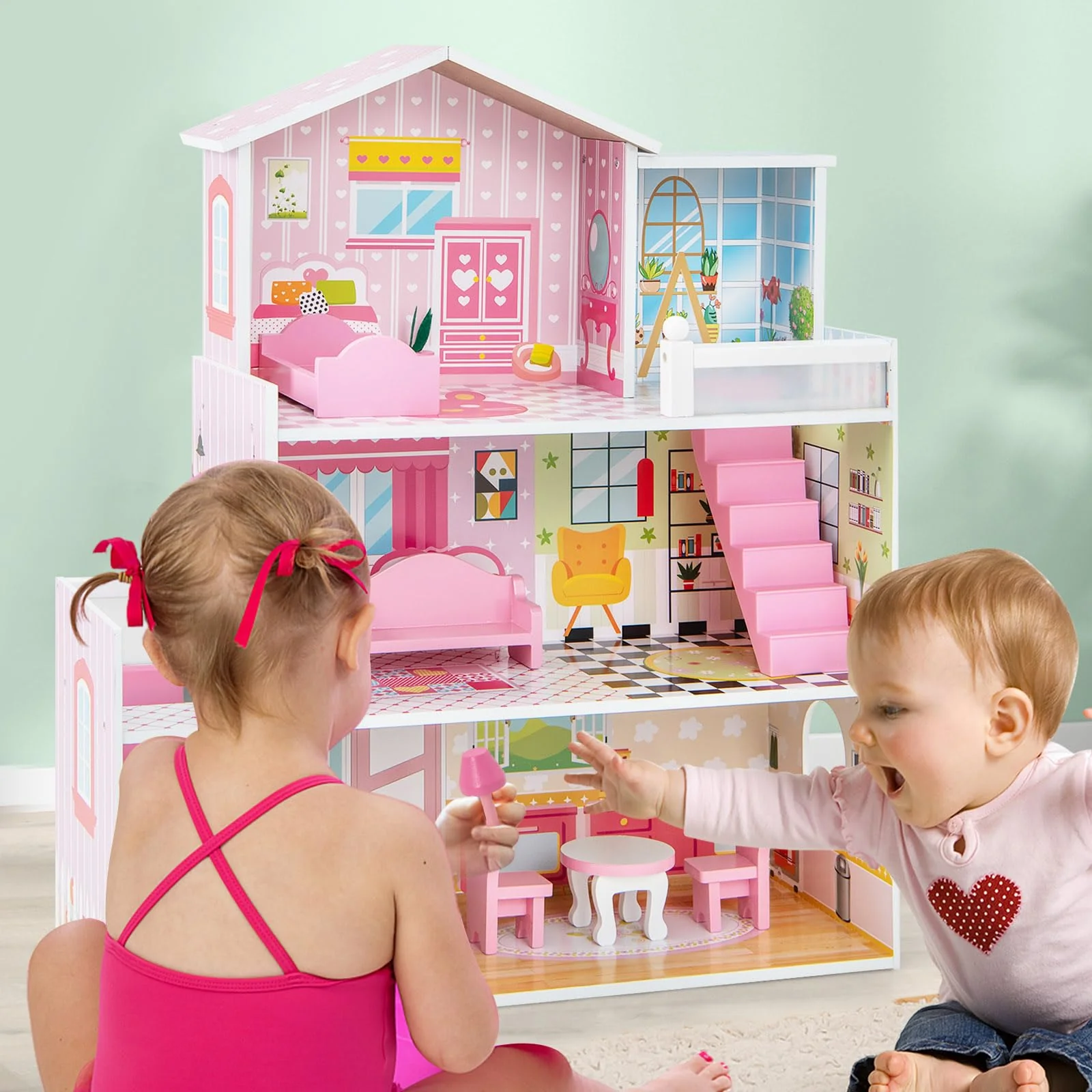 HOENY Joy Kids Wooden Dollhouse - Image 9