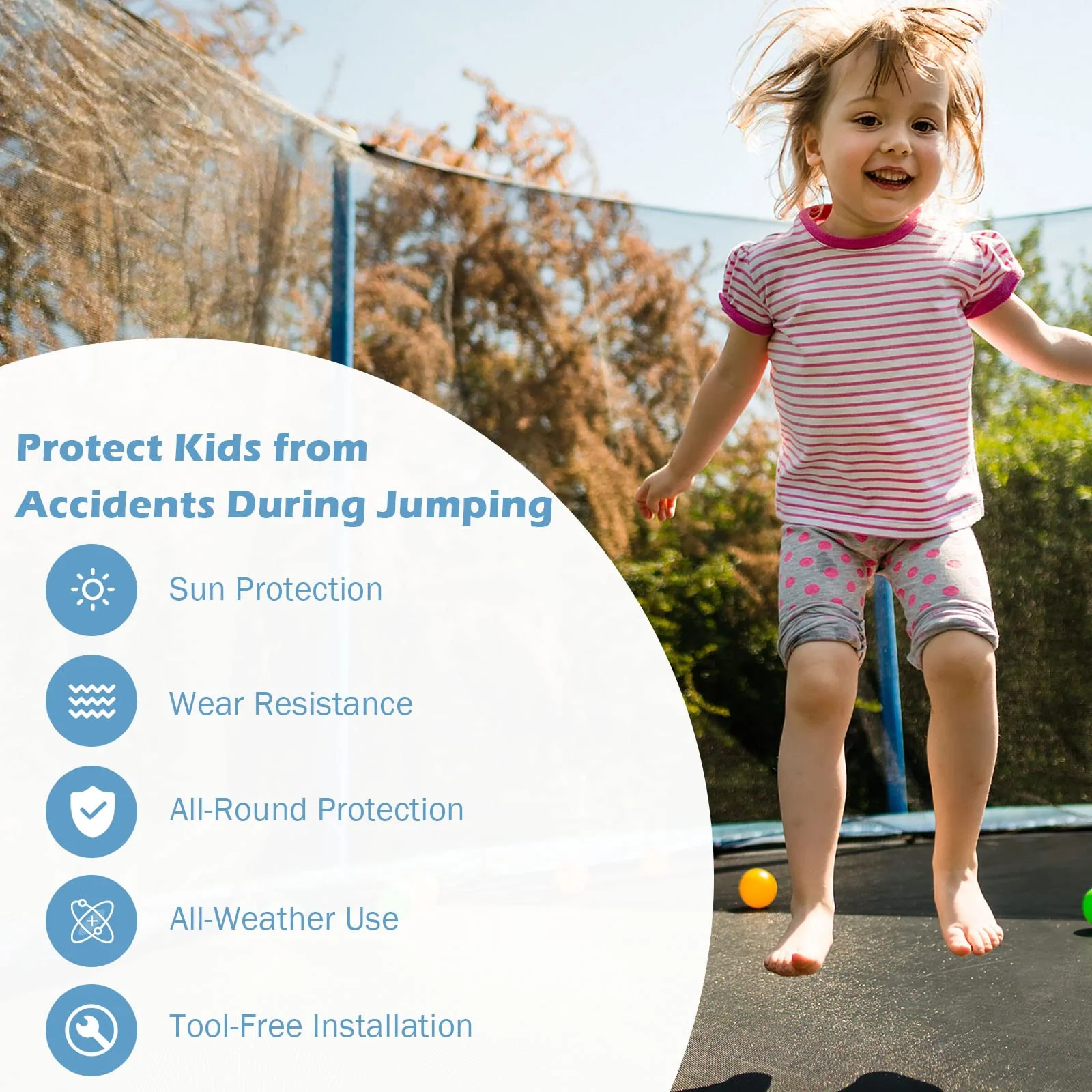 HONEY JOY 10/12/14FT Trampoline Safety Net - Image 4