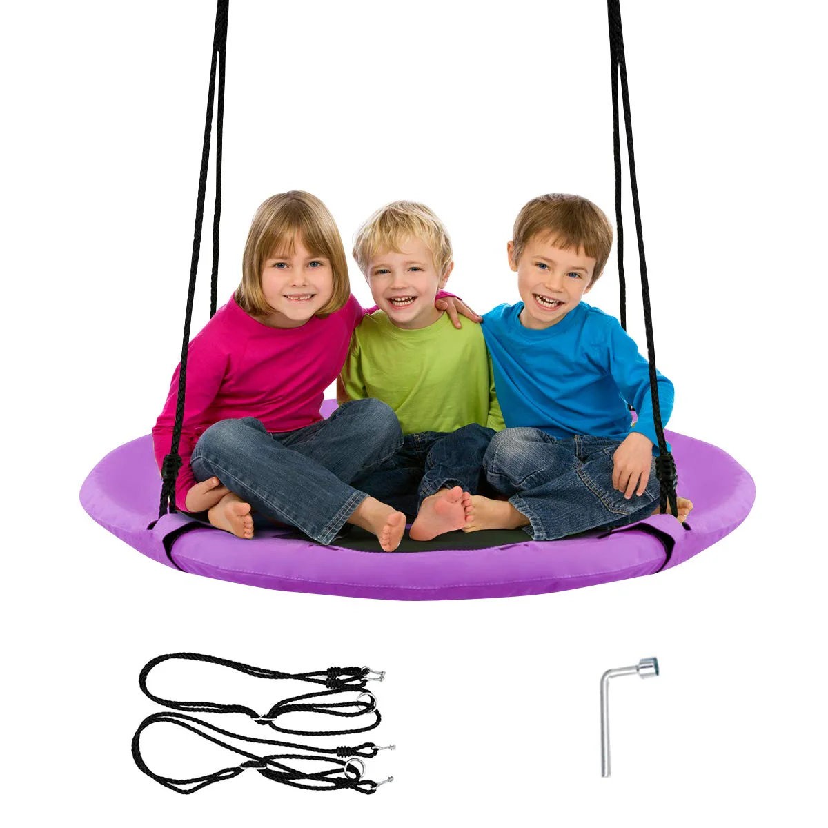 HONEY JOY 100cm Flying Saucer Tree Swing - Image 10