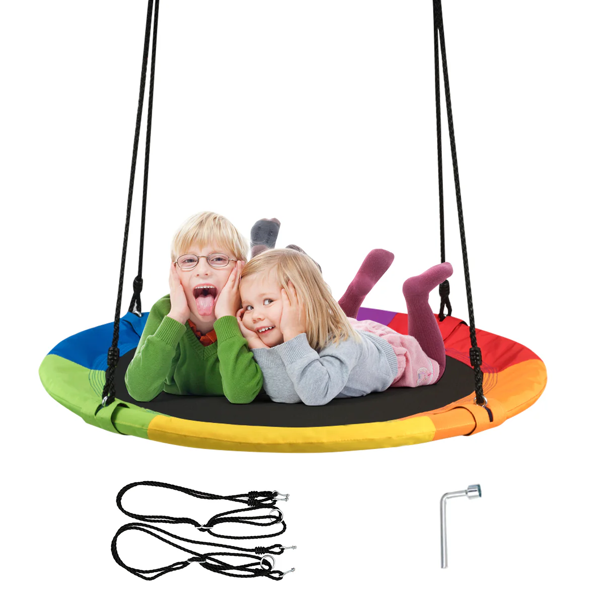 HONEY JOY 100cm Flying Saucer Tree Swing - Image 11